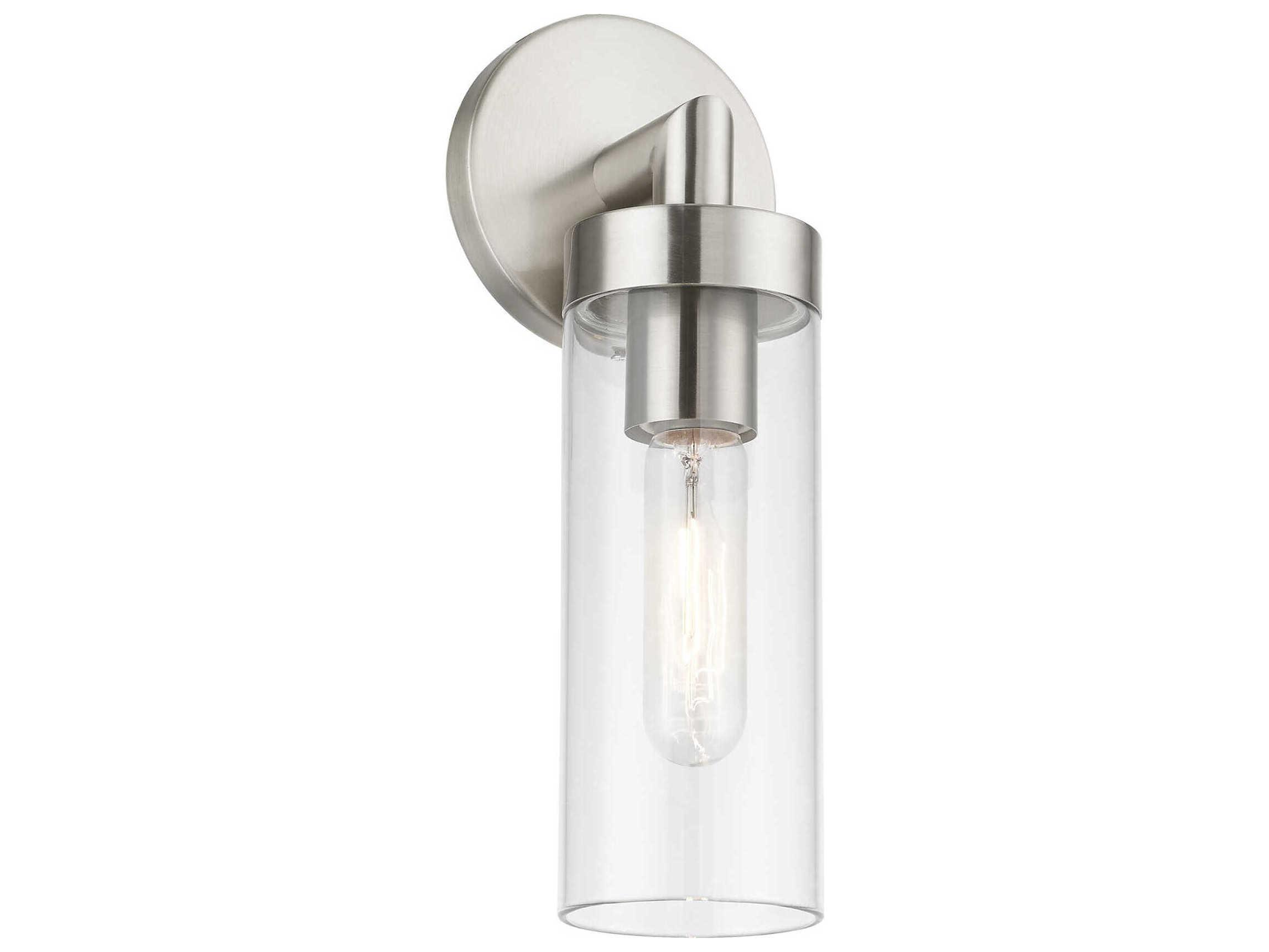 Livex Lighting Ludlow 1-Light Brushed Nickel Glass Wall Sconce