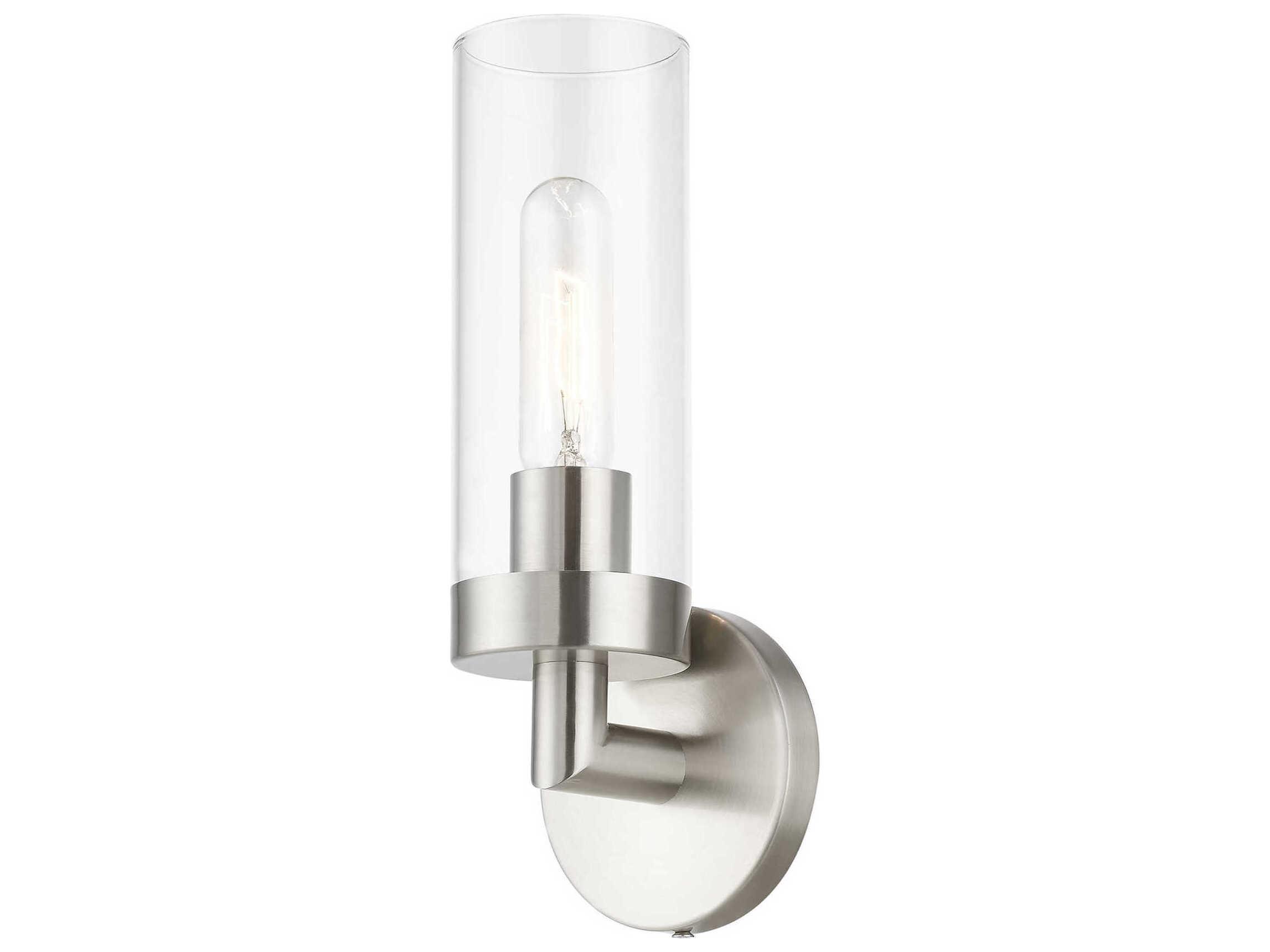 Livex Lighting Ludlow 1-Light Brushed Nickel Glass Wall Sconce