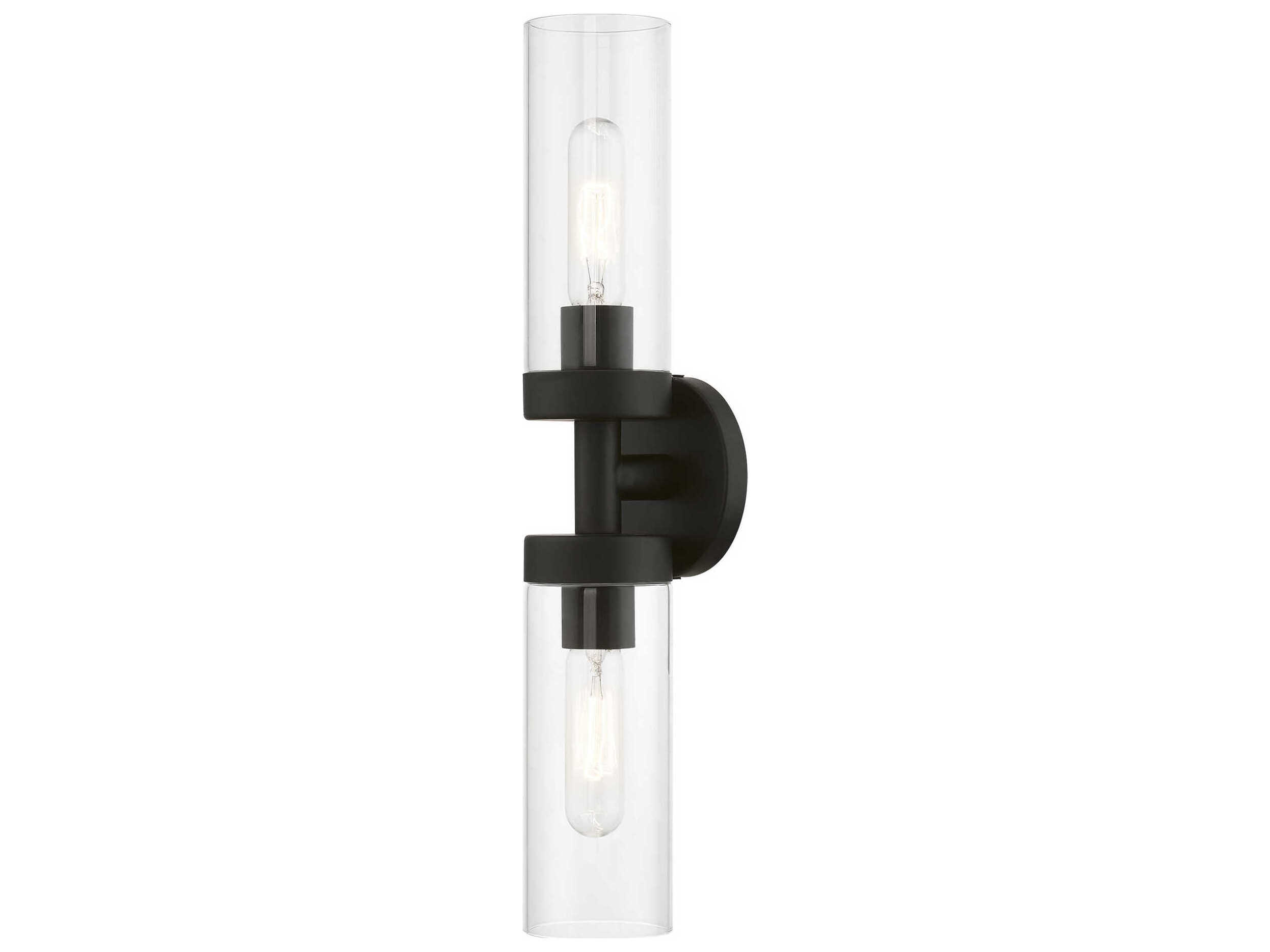 Livex Lighting Ludlow 2-Light Black Glass Vanity Light