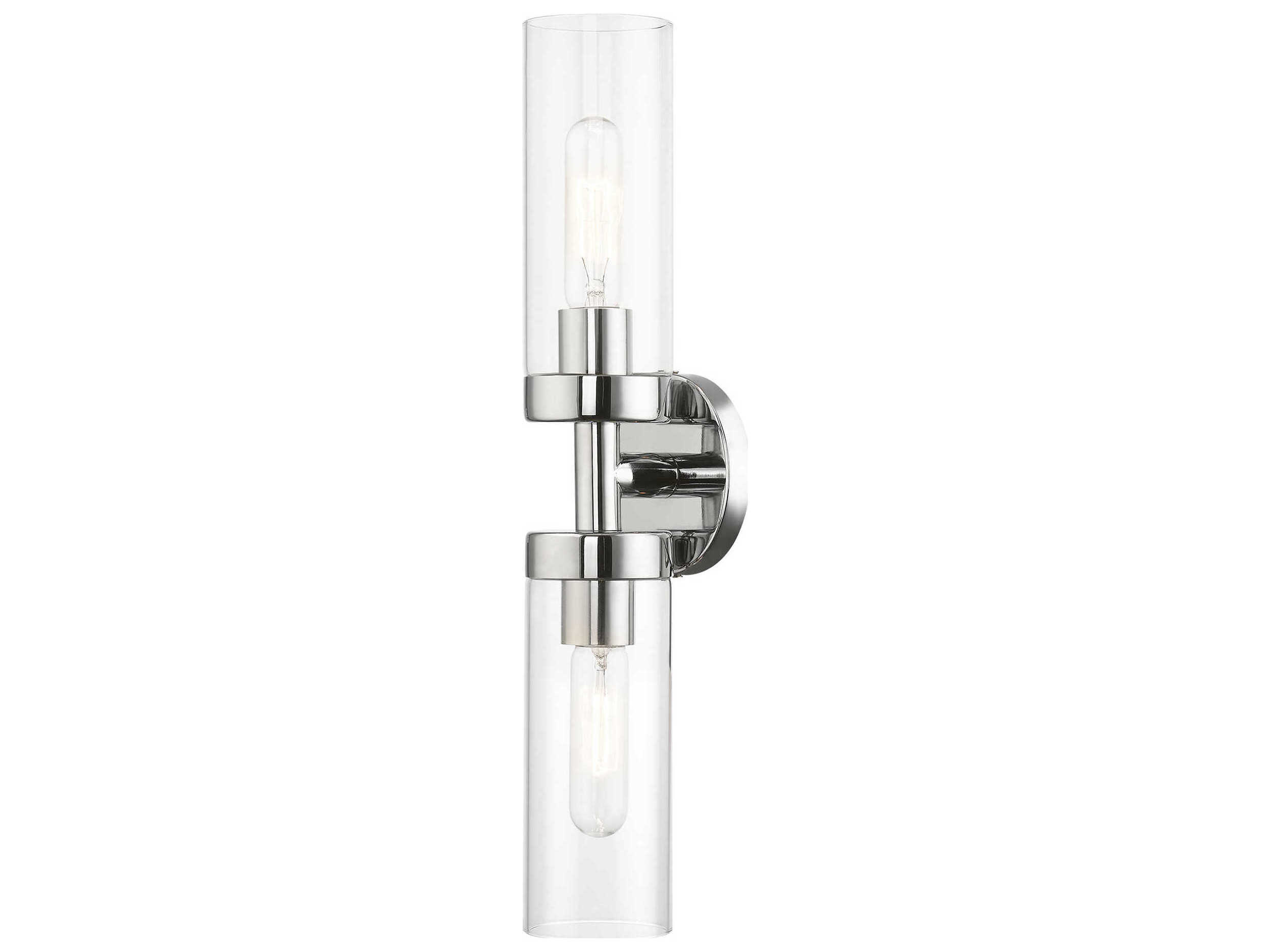 Livex Lighting Ludlow 2-Light Polished Chrome Glass Vanity Light