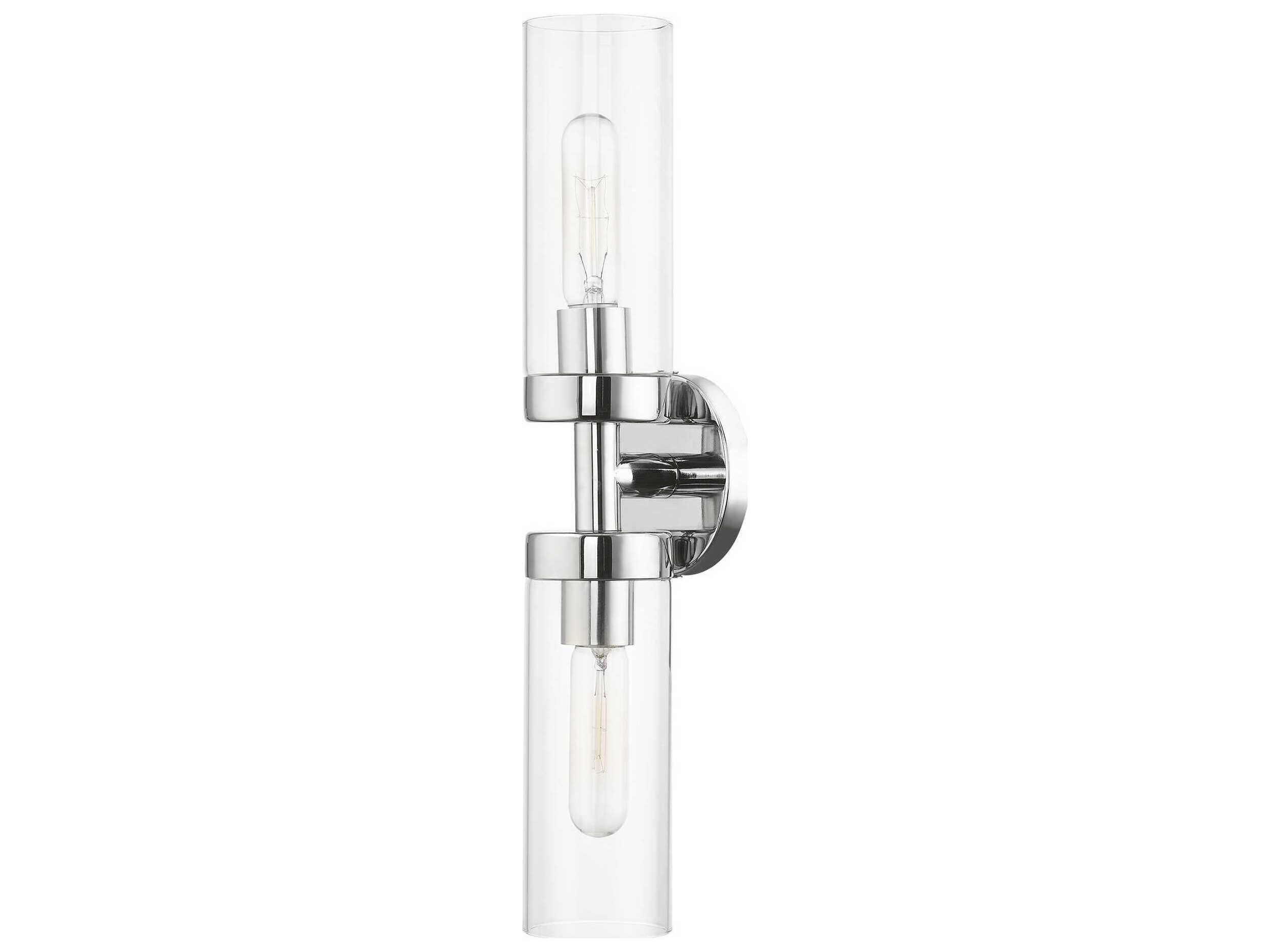 Livex Lighting Ludlow 2-Light Polished Chrome Glass Vanity Light
