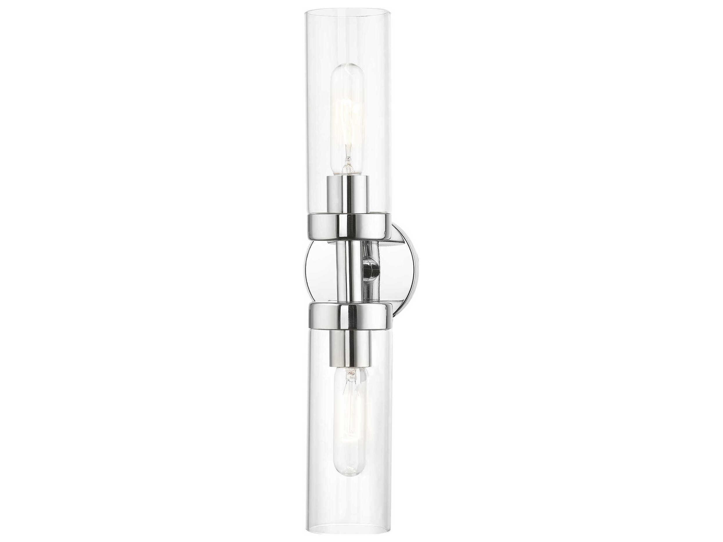 Livex Lighting Ludlow 2-Light Polished Chrome Glass Vanity Light