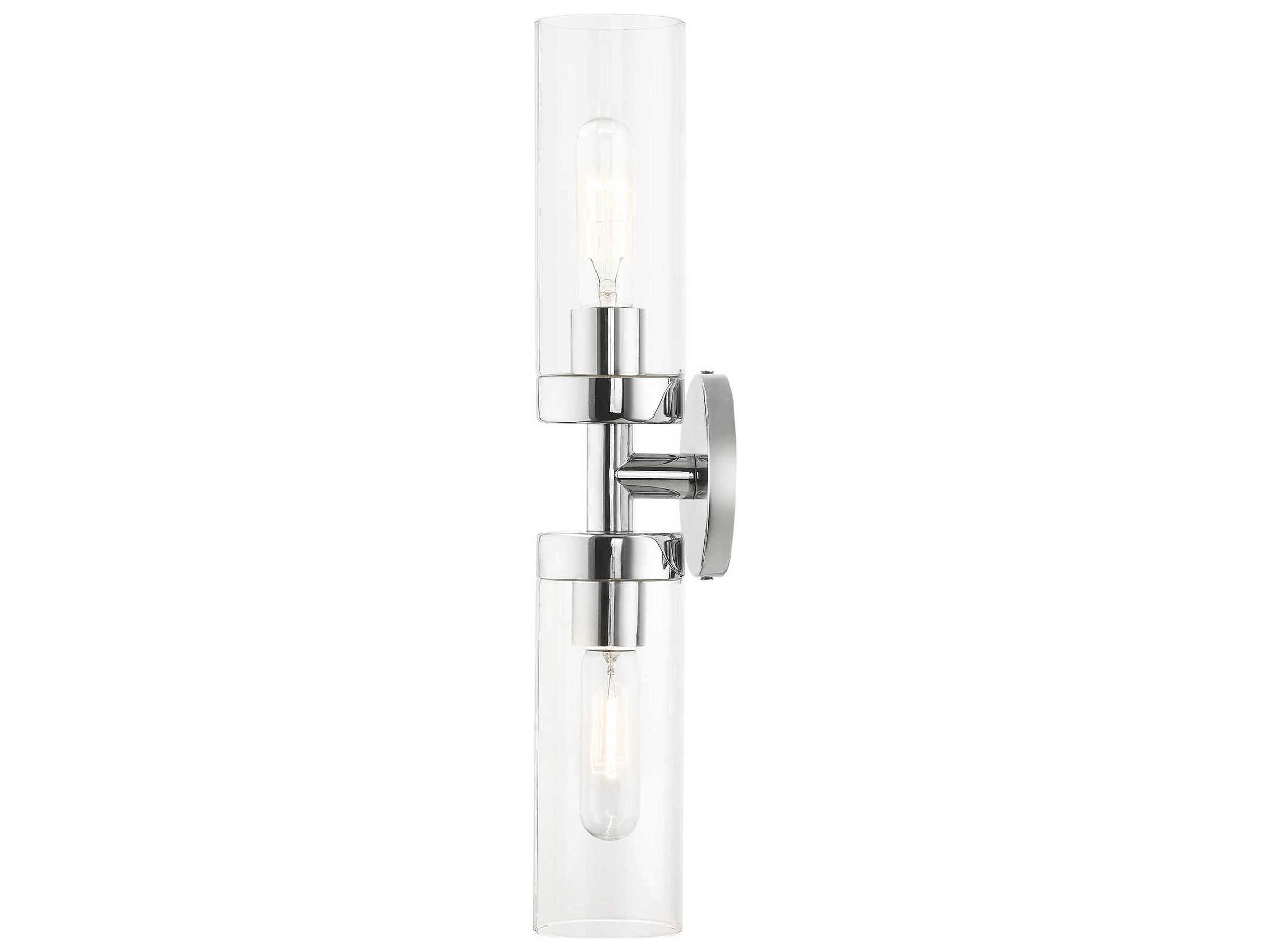Livex Lighting Ludlow 2-Light Polished Chrome Glass Vanity Light