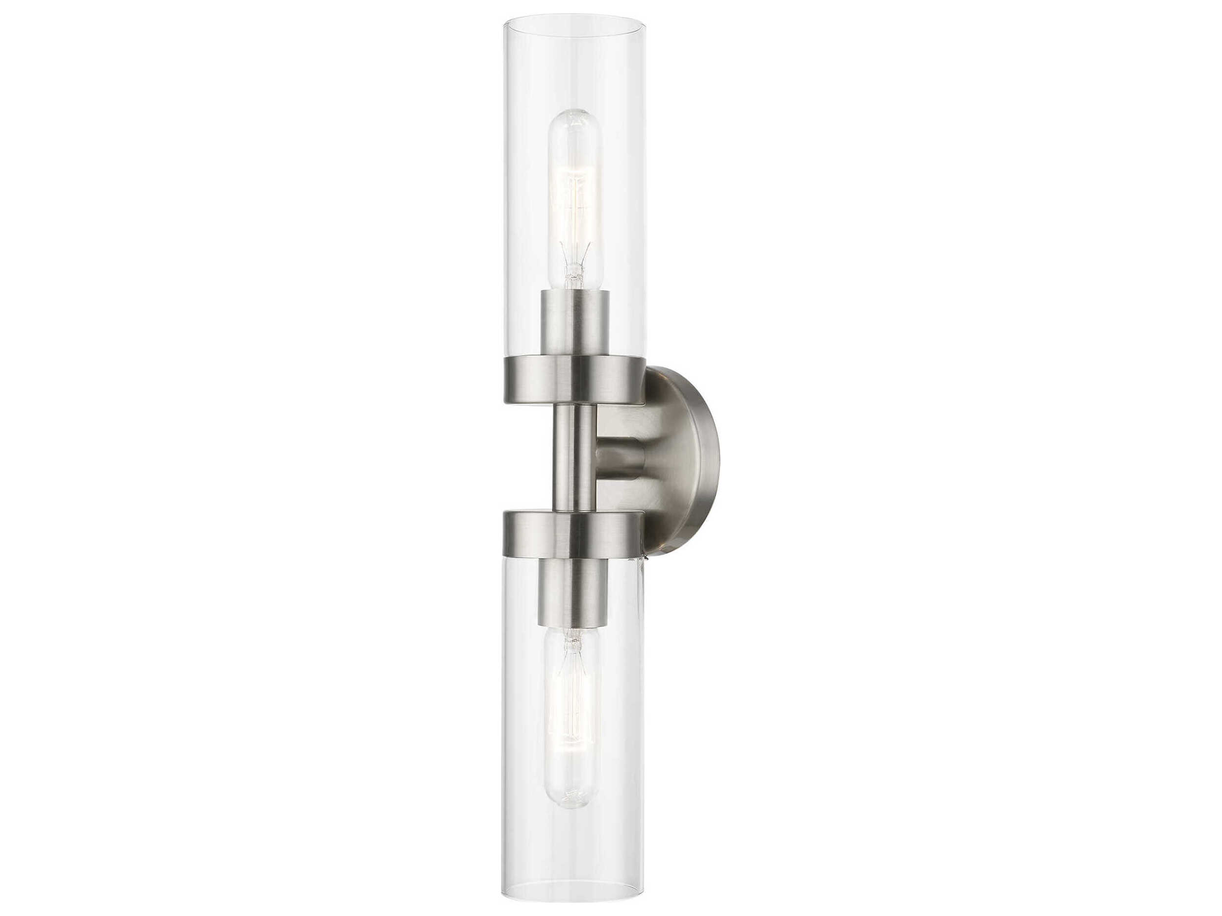 Livex Lighting Ludlow 2-Light Brushed Nickel Glass Vanity Light