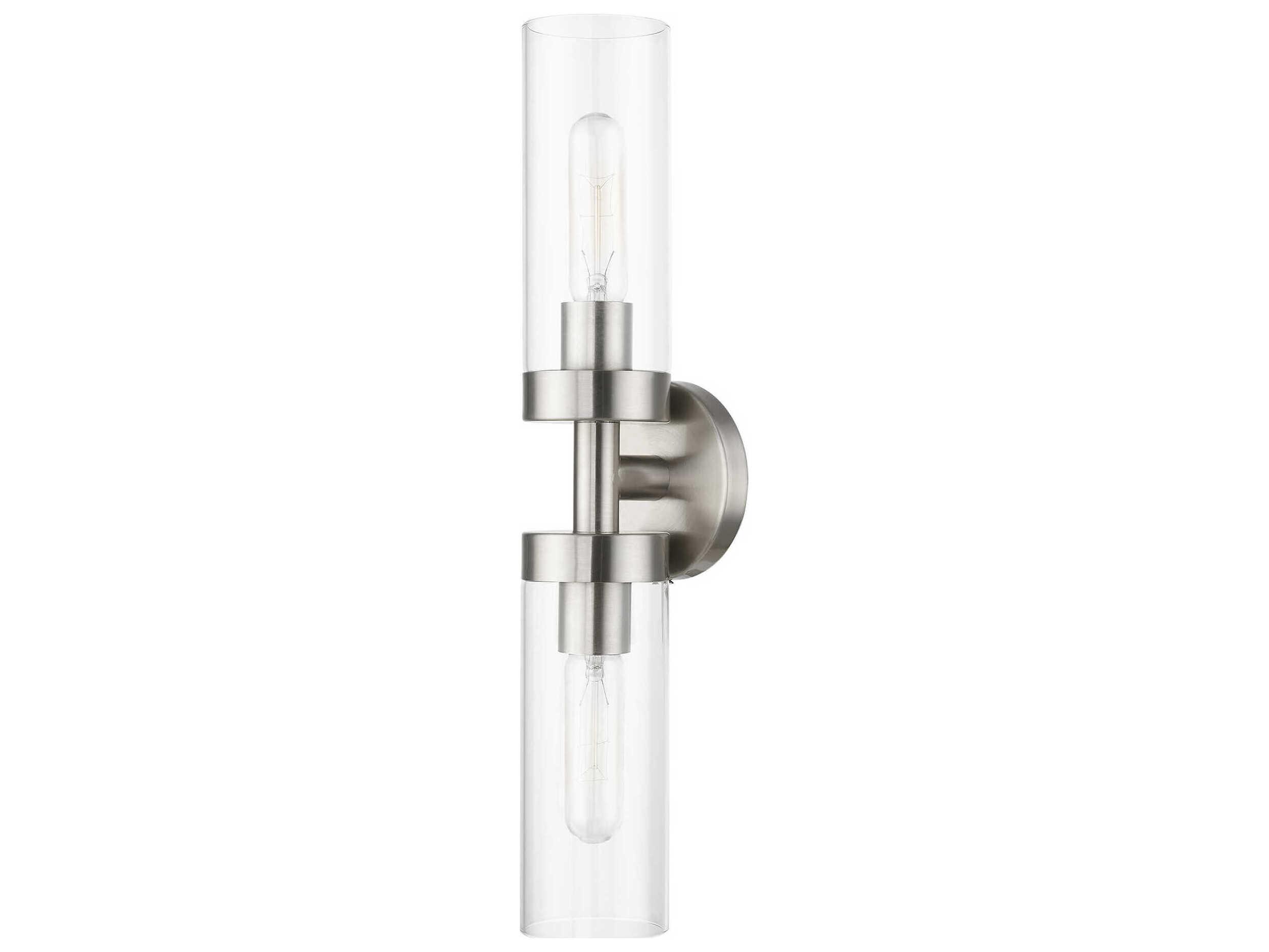 Livex Lighting Ludlow 2-Light Brushed Nickel Glass Vanity Light