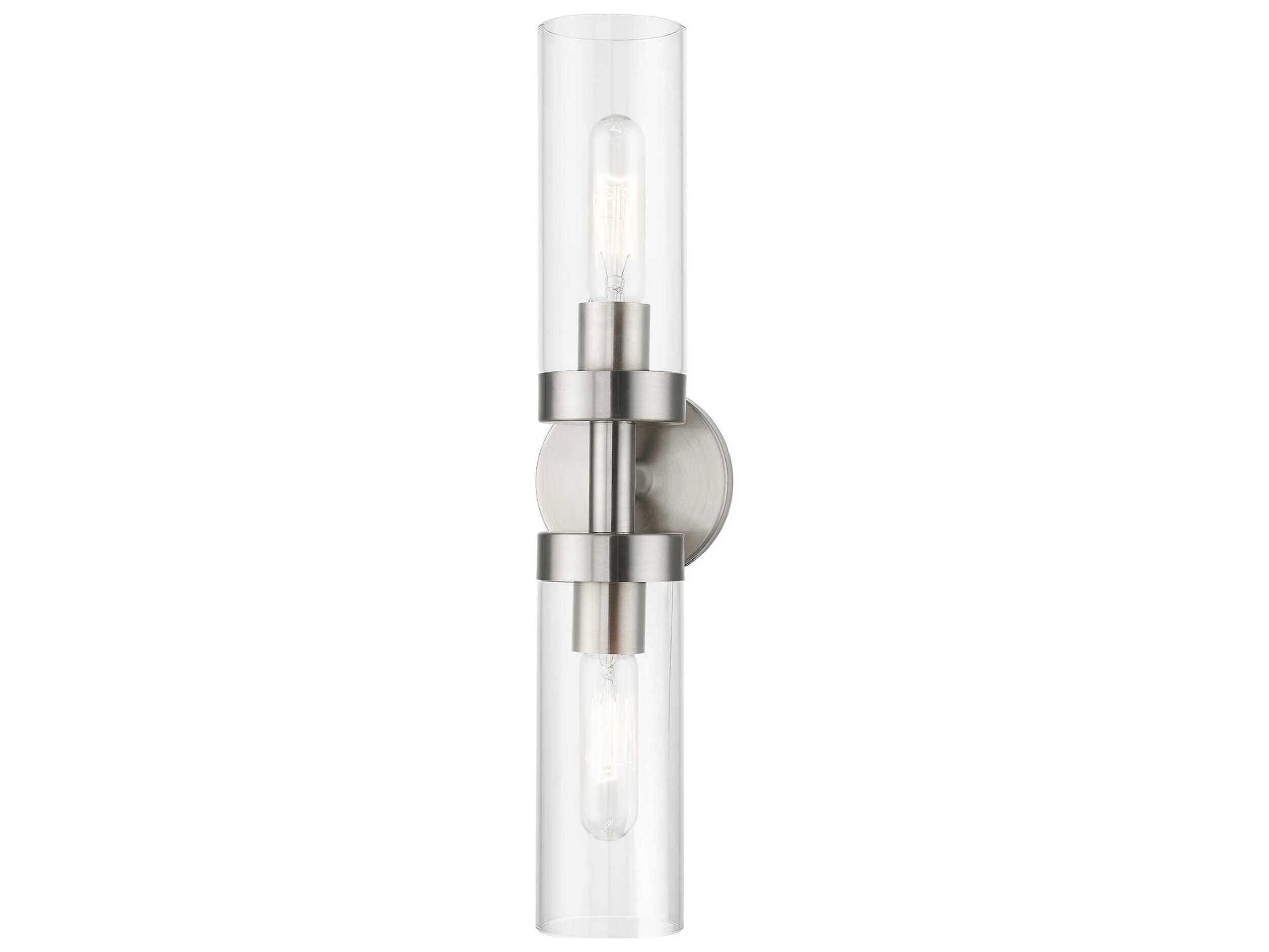 Livex Lighting Ludlow 2-Light Brushed Nickel Glass Vanity Light