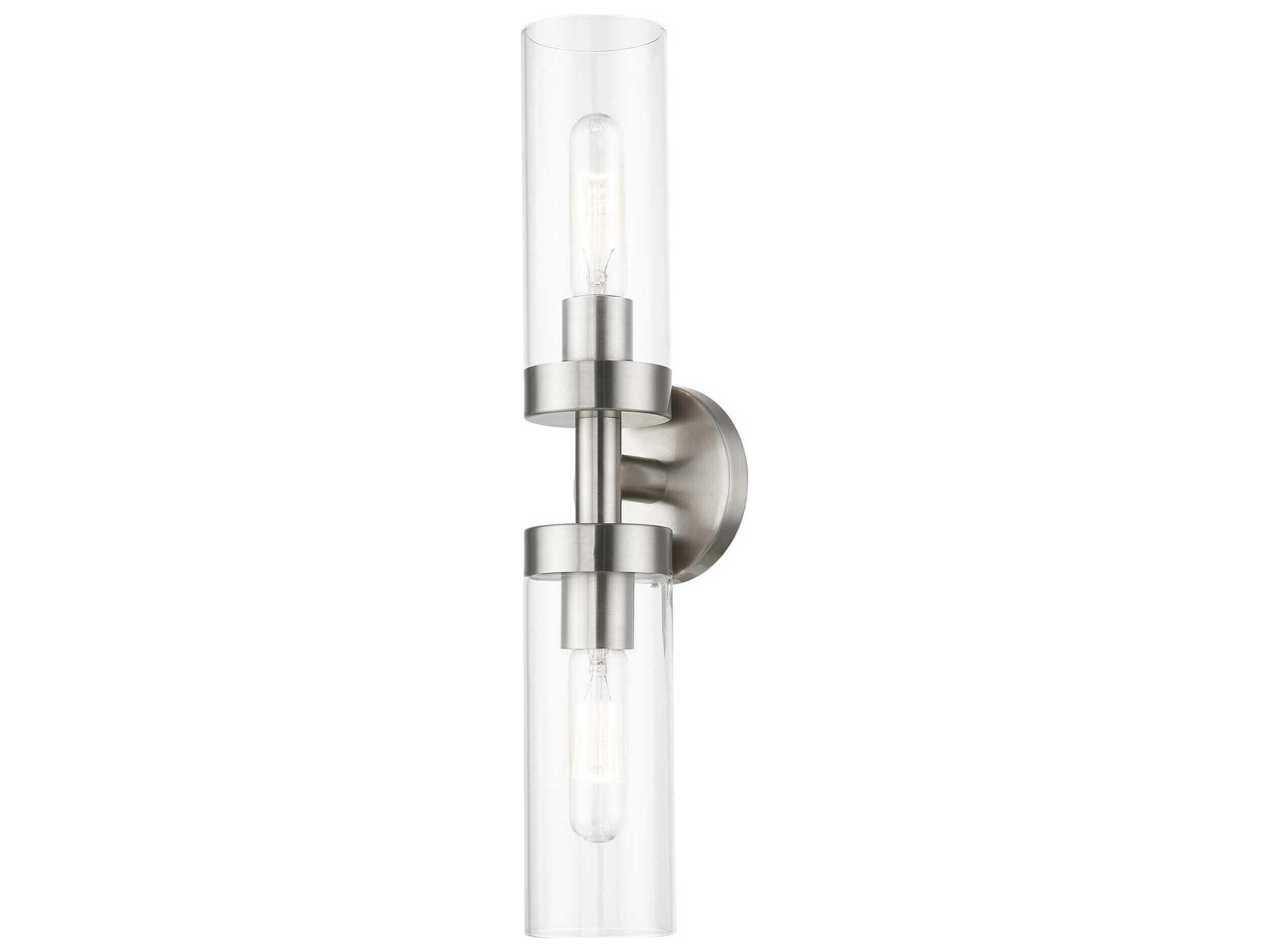 Livex Lighting Ludlow 2-Light Brushed Nickel Glass Vanity Light