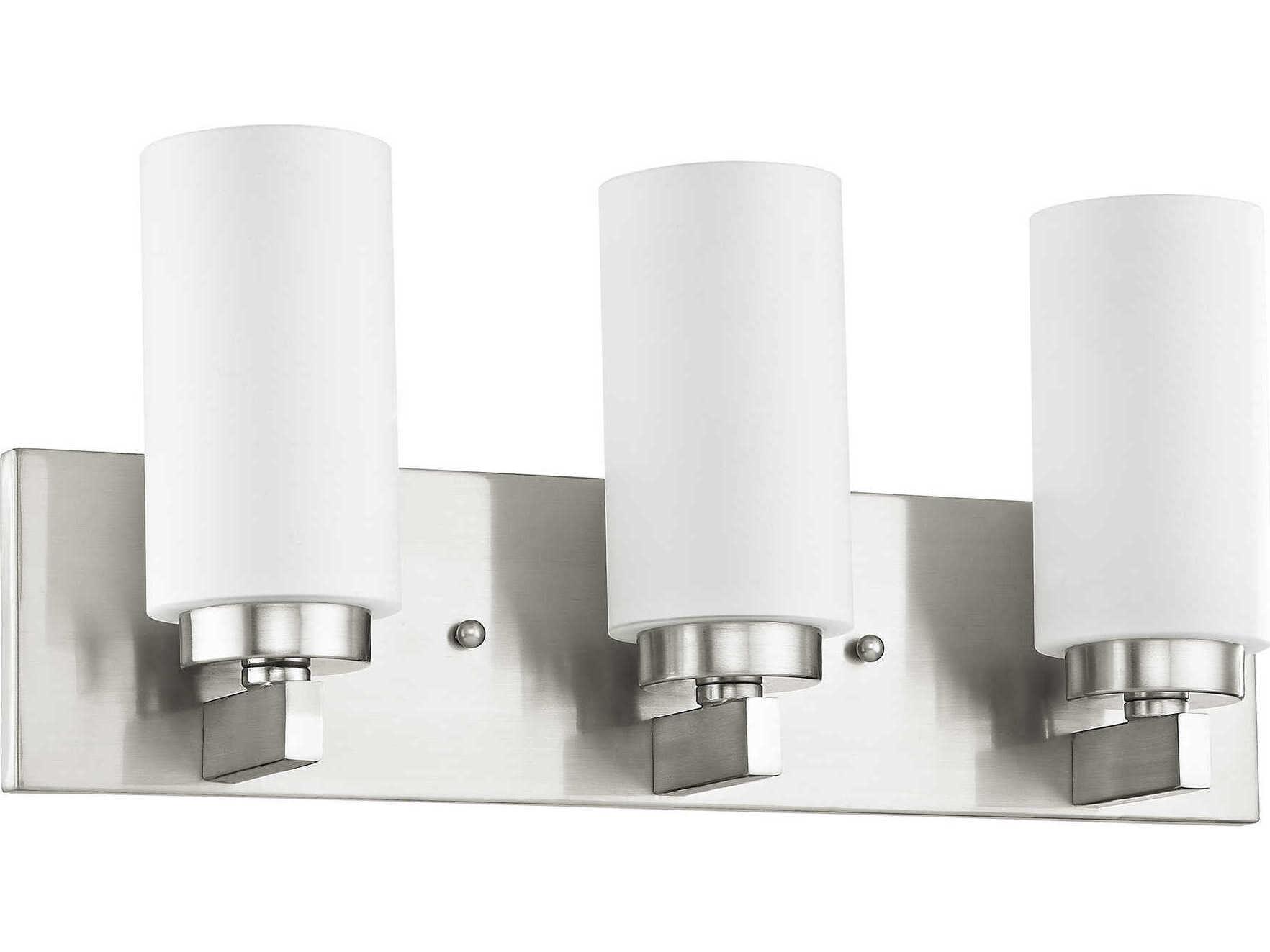 Livex Lighting West Lake 3-Light Brushed Nickel Glass Vanity Light