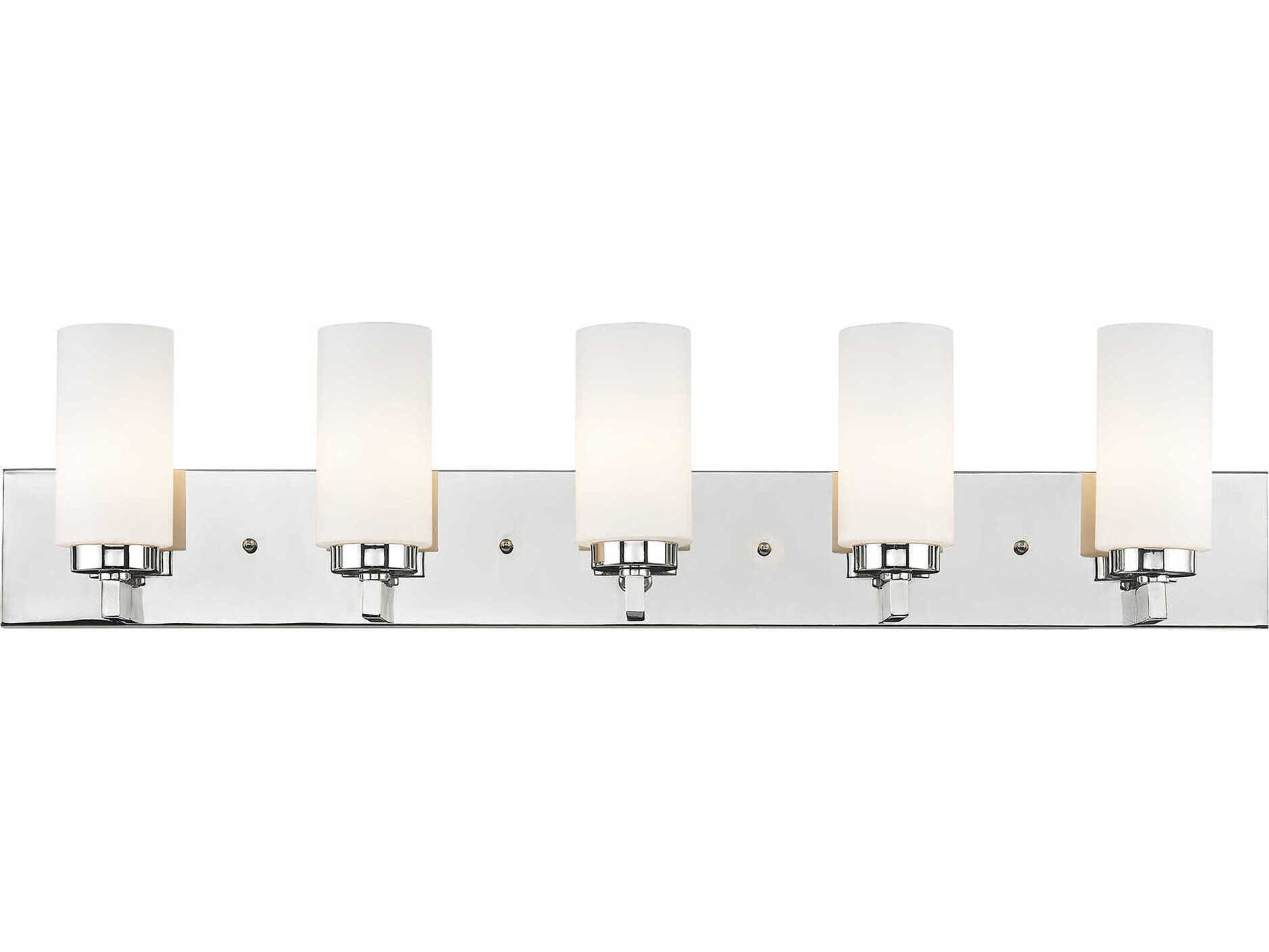 Livex Lighting West Lake 5-Light Polished Chrome Glass Vanity Light