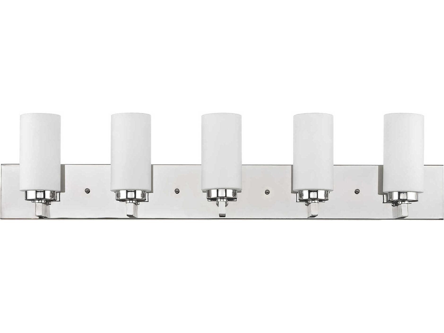 Livex Lighting West Lake 5-Light Polished Chrome Glass Vanity Light