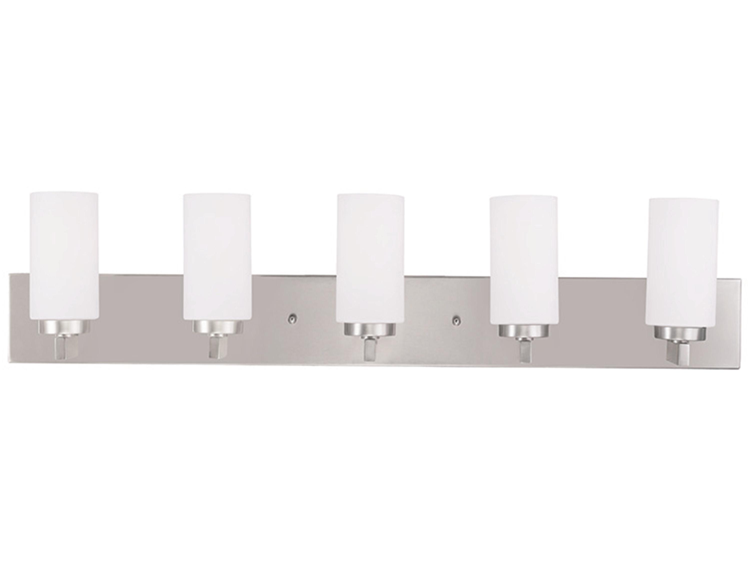 Livex Lighting West Lake 5-Light Brushed Nickel Glass Vanity Light