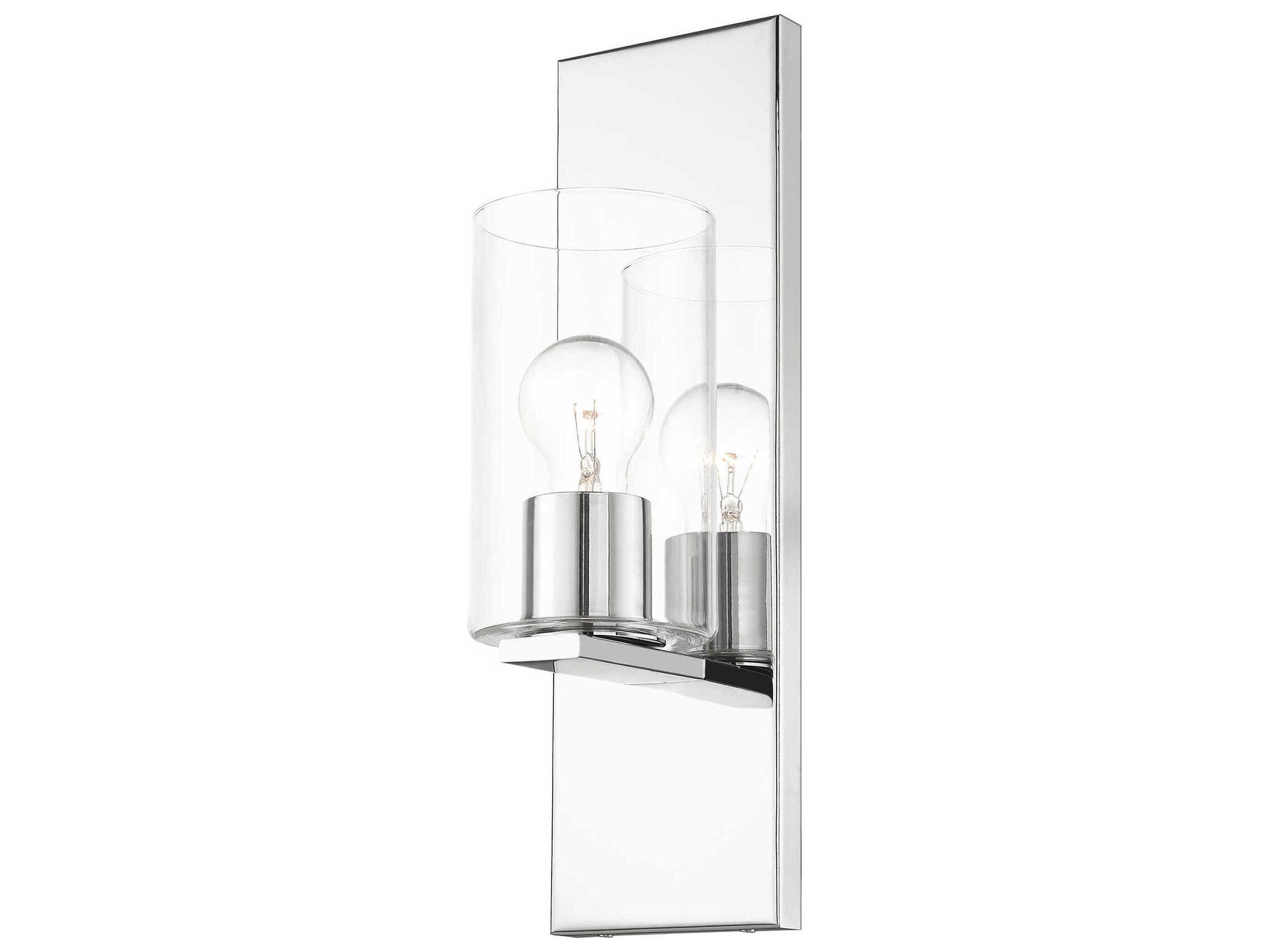 Livex Lighting Zurich 1-Light Polished Chrome Clear Glass Wall Sconce