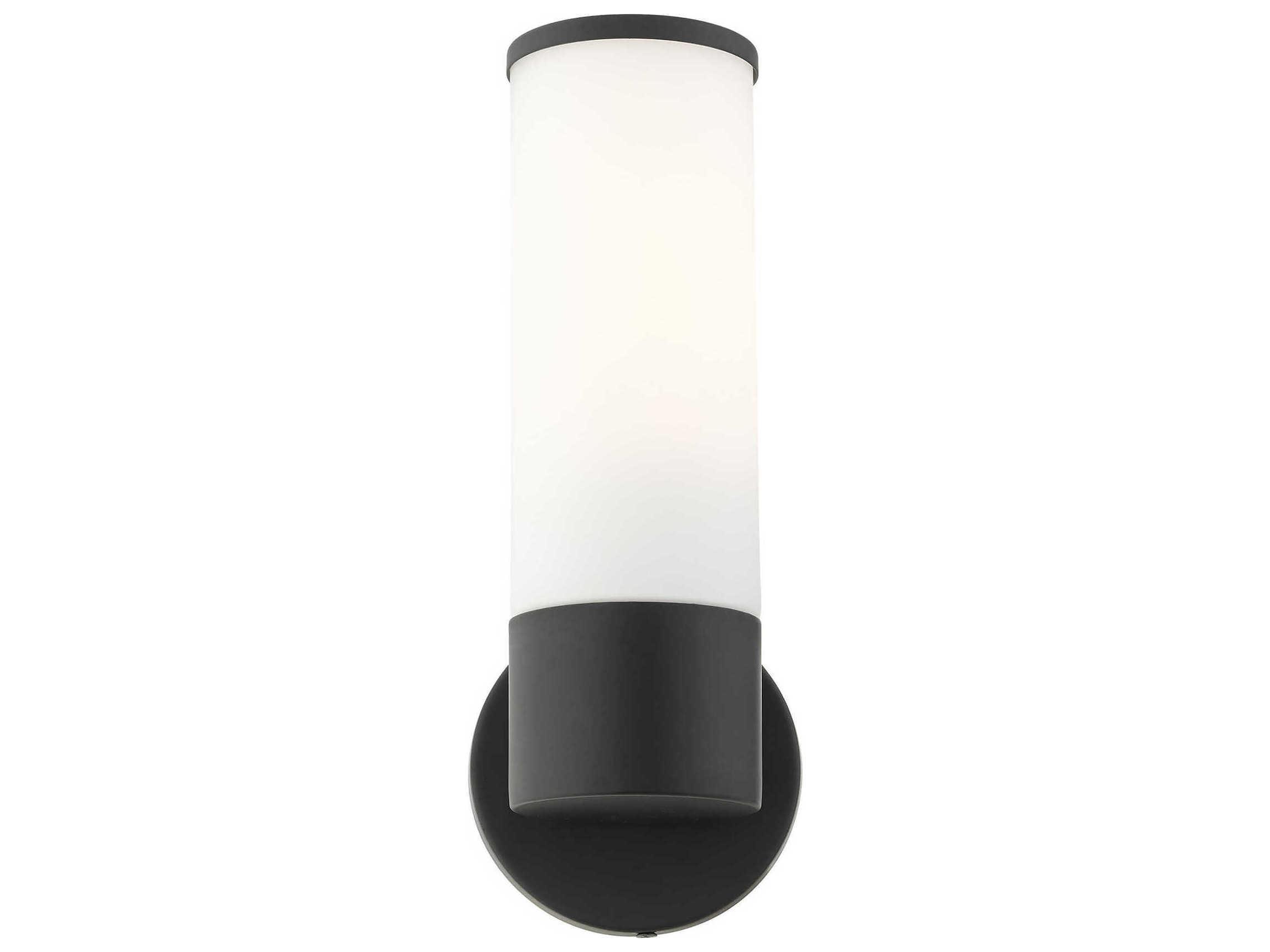Livex Lighting Lindale 1-Light Black Glass Wall Sconce