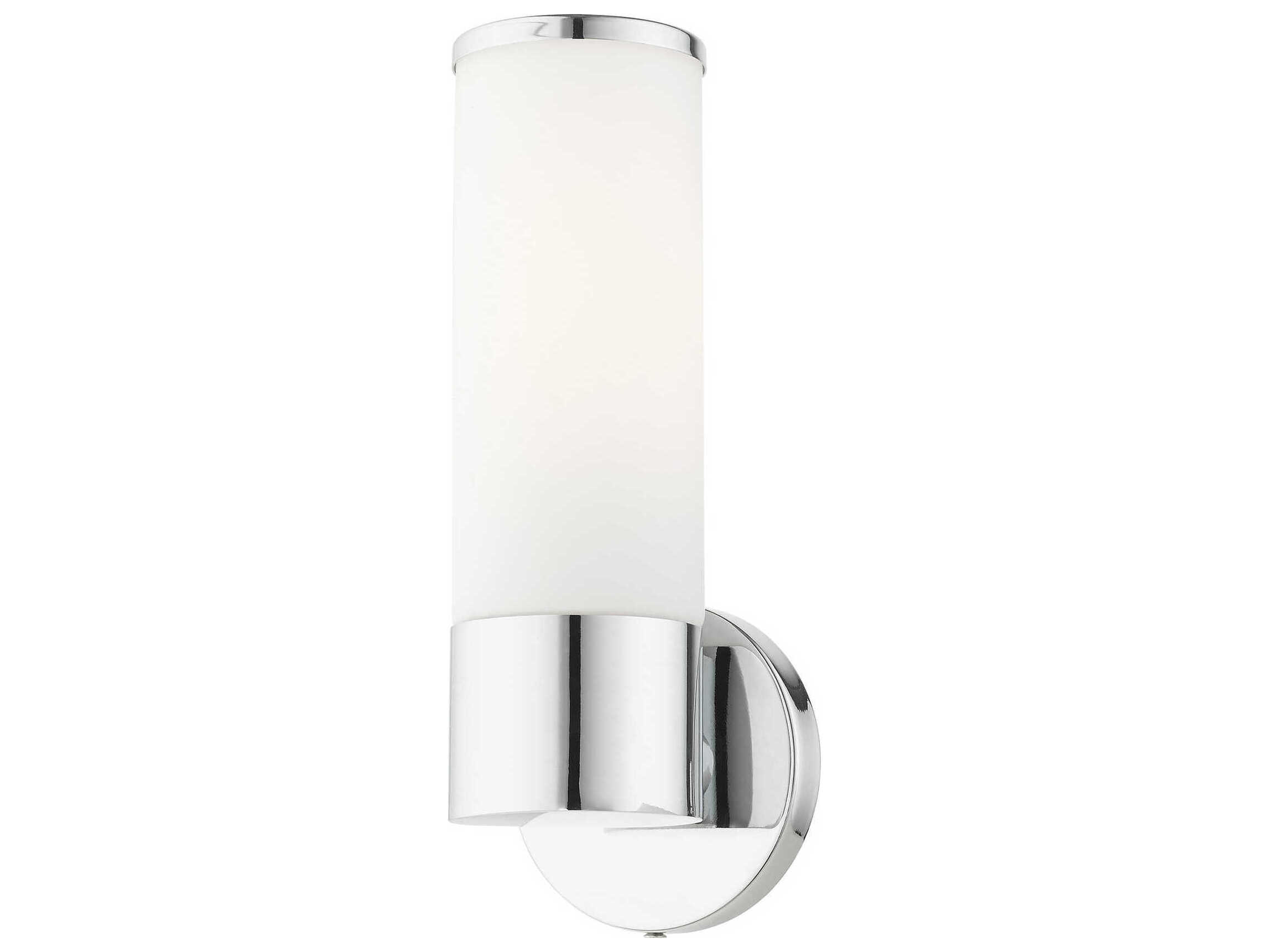 Livex Lighting Lindale 1-Light Polished Chrome Glass Wall Sconce