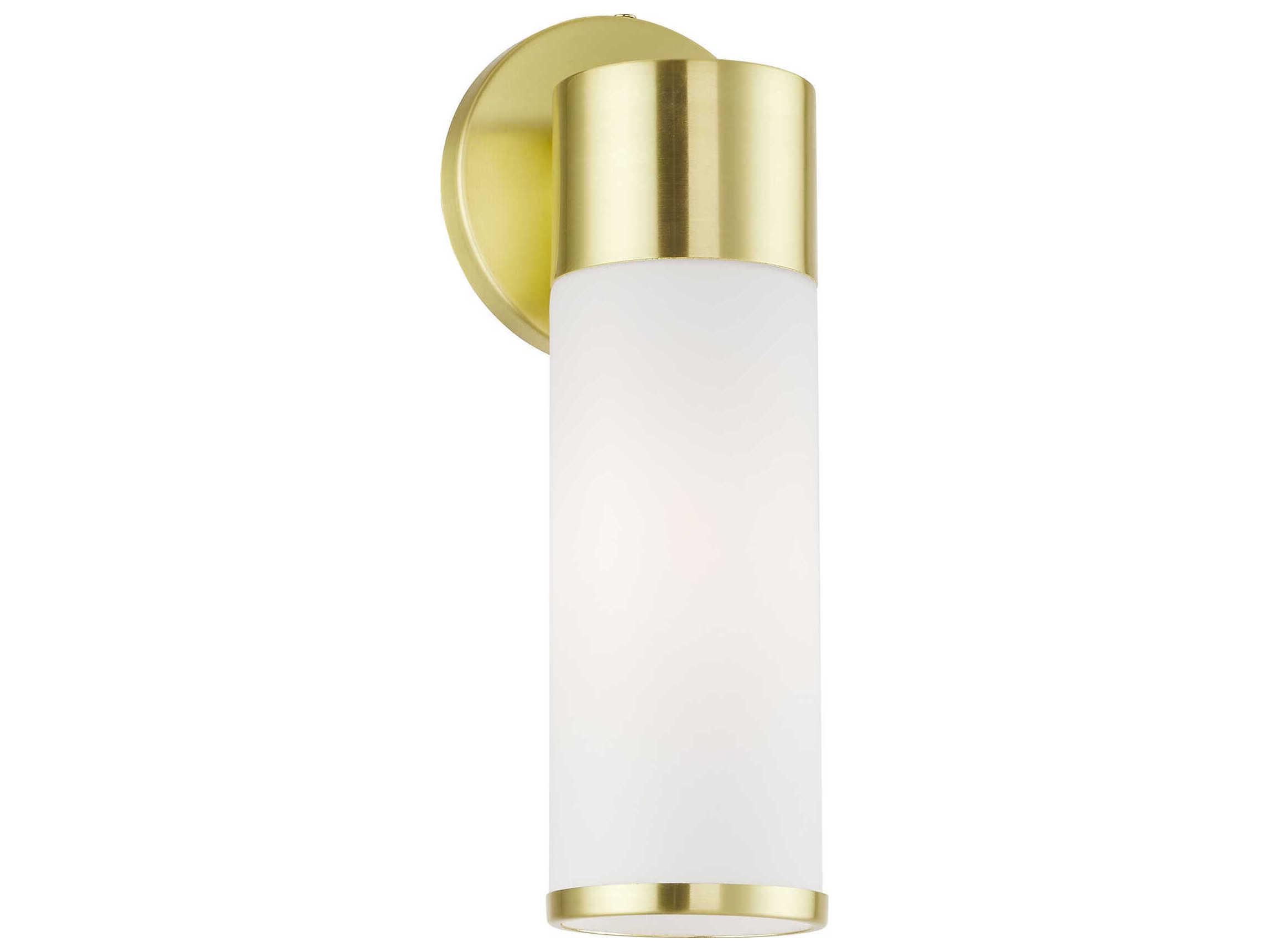 Livex Lighting Lindale 1-Light Satin Brass Glass Wall Sconce