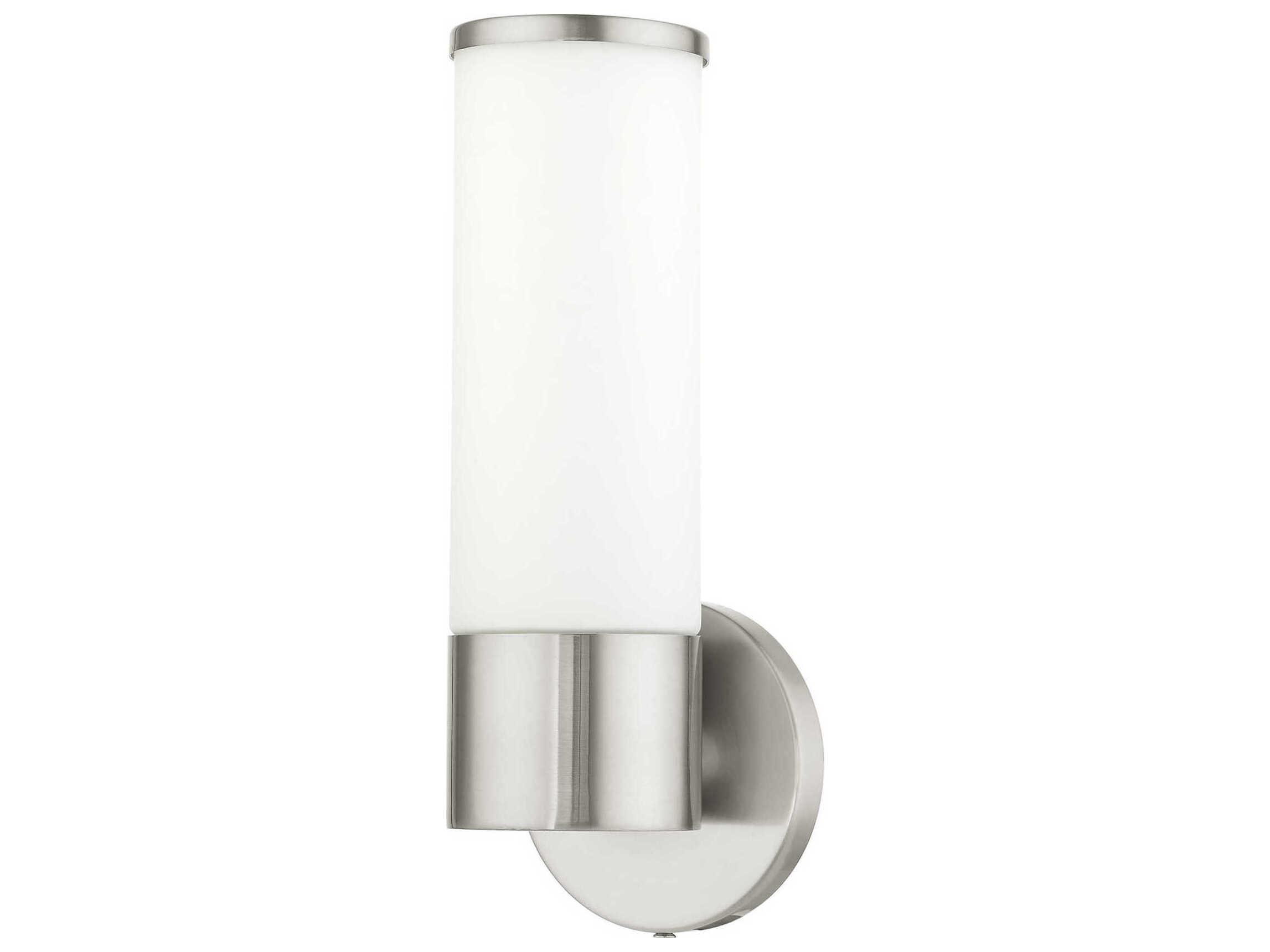 Livex Lighting Lindale 1-Light Brushed Nickel Glass Wall Sconce