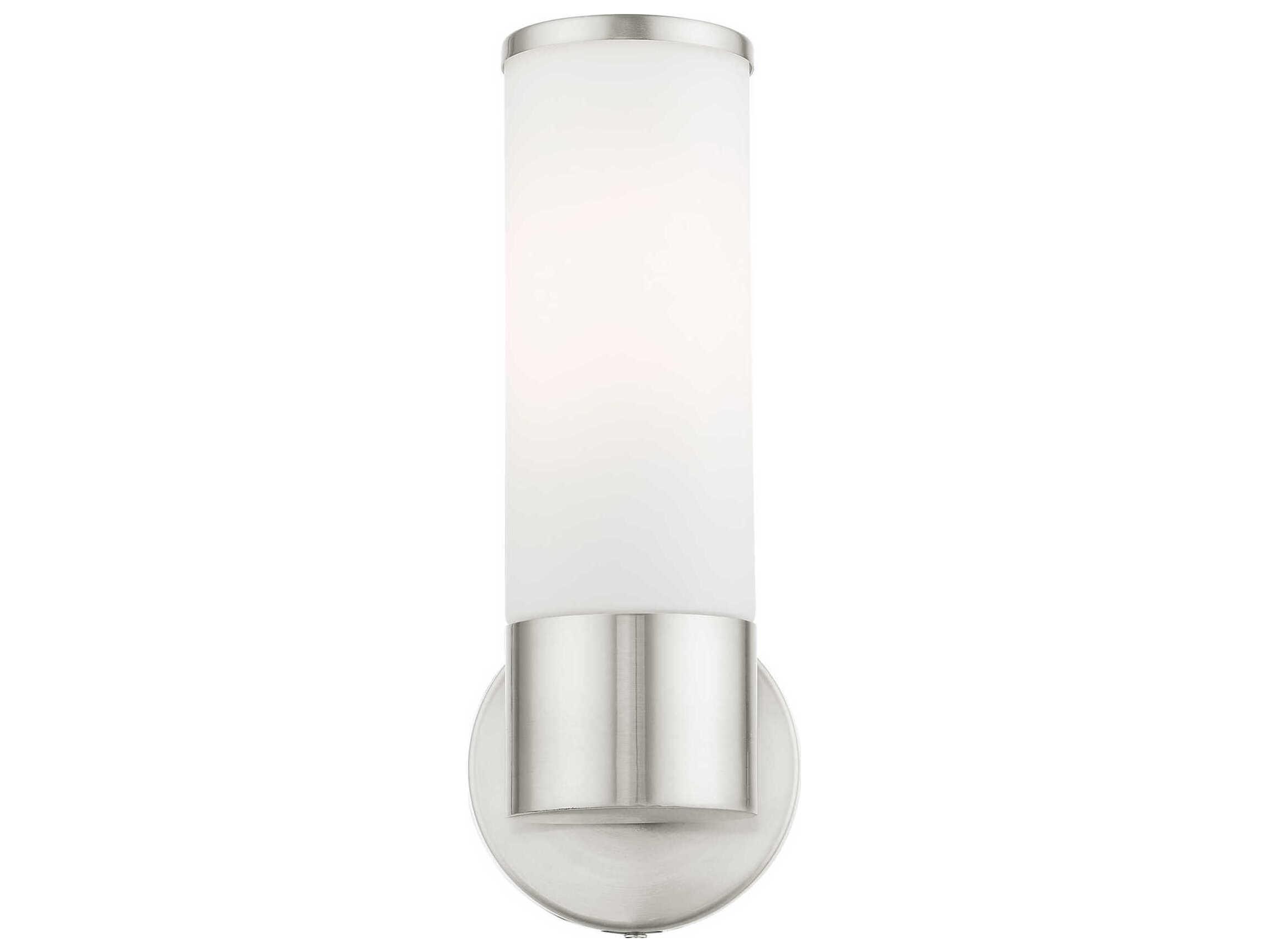 Livex Lighting Lindale 1-Light Brushed Nickel Glass Wall Sconce