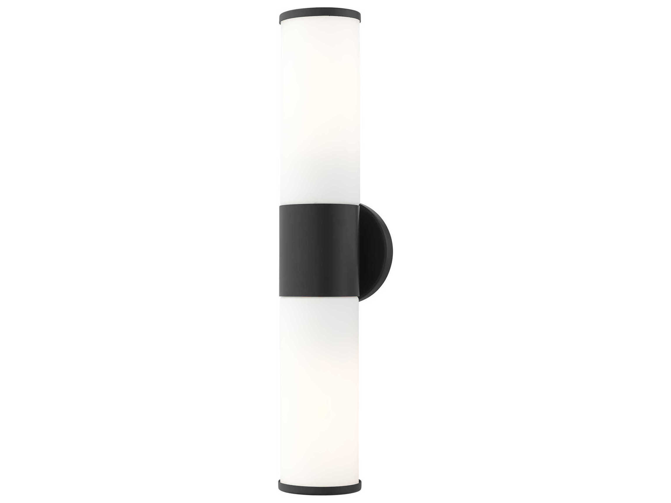 Livex Lighting Lindale 2-Light Black Glass Vanity Light