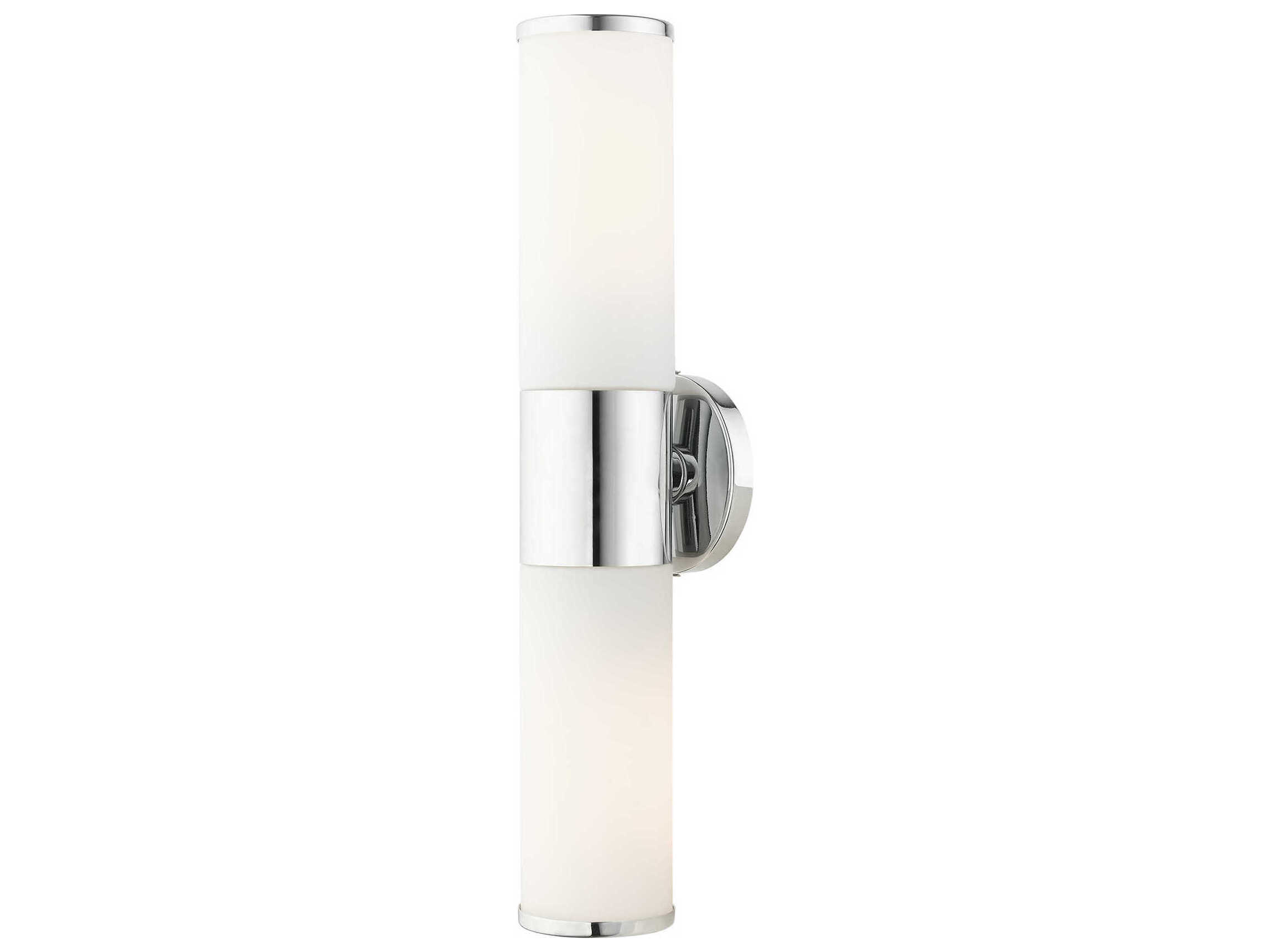 Livex Lighting Lindale 2-Light Polished Chrome Glass Vanity Light
