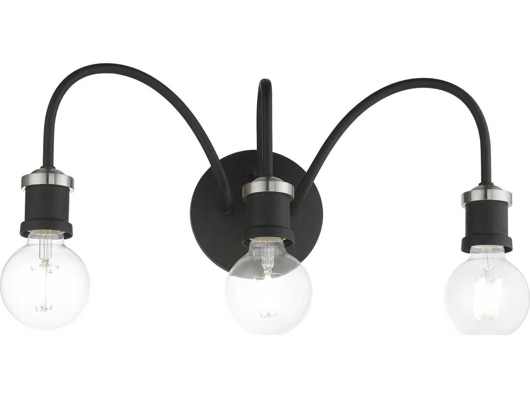 Livex Lighting Lansdale 3-Light Black Brushed Nickel Vanity Light