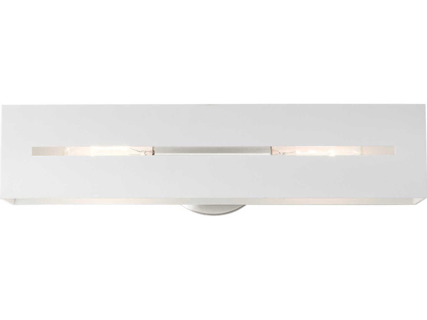 Livex Lighting Soma 2-Light Textured White Brushed Nickel Vanity Light