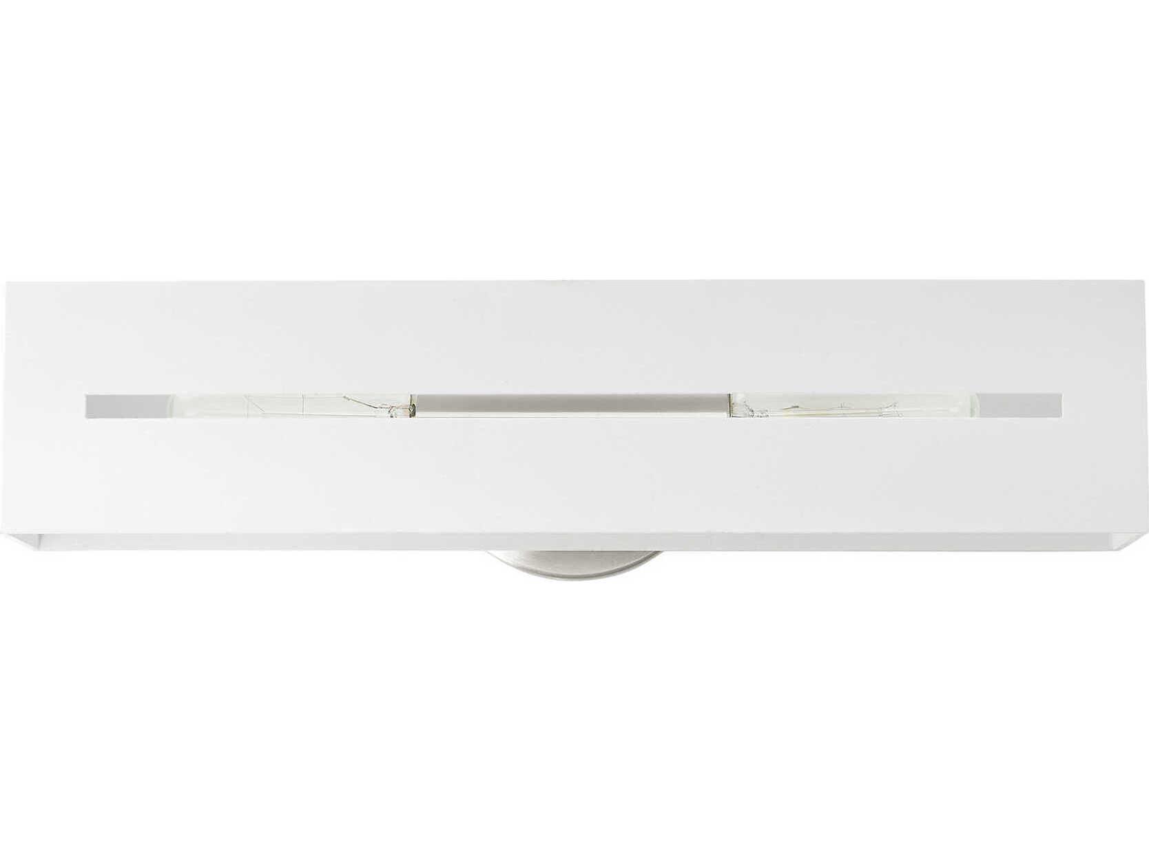 Livex Lighting Soma 2-Light Textured White Brushed Nickel Vanity Light