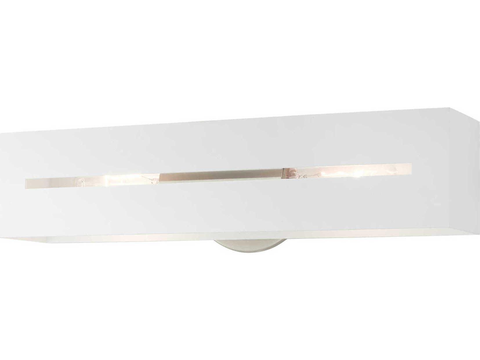 Livex Lighting Soma 2-Light Textured White Brushed Nickel Vanity Light