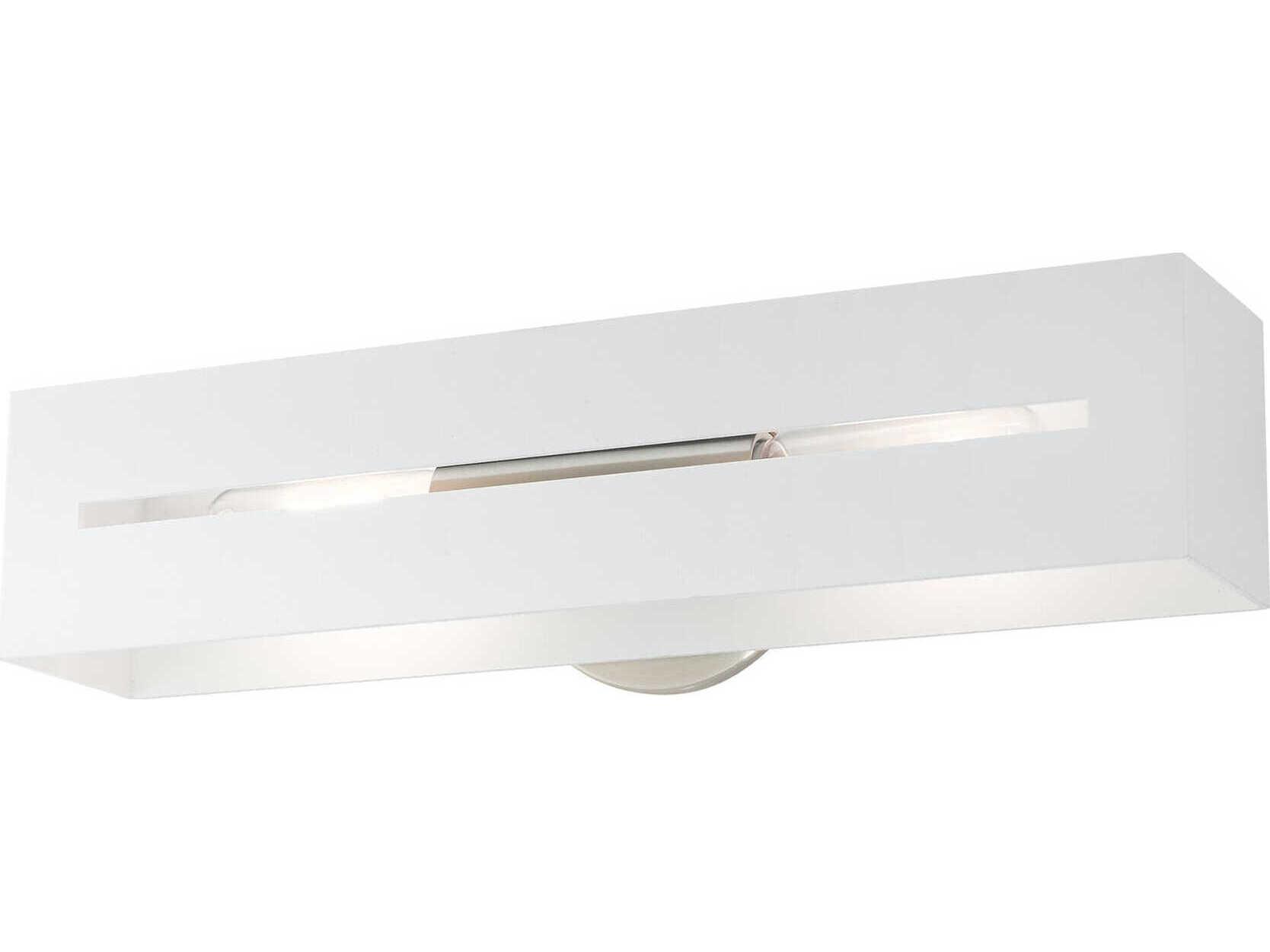 Livex Lighting Soma 2-Light Textured White Brushed Nickel Vanity Light