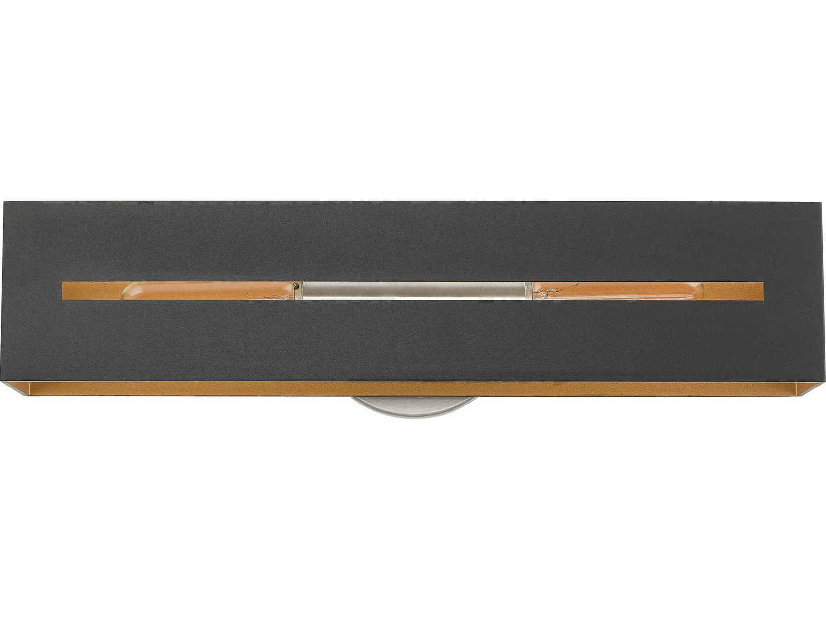 Livex Lighting Soma 2-Light Textured Black Brushed Nickel Vanity Light