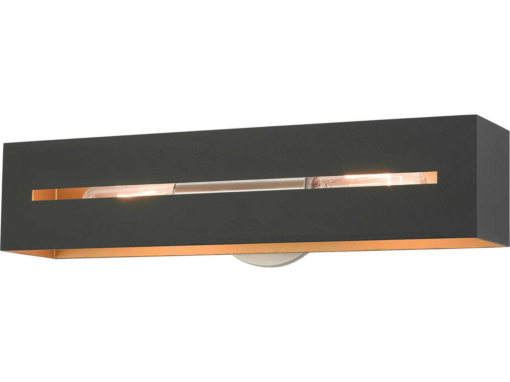 Livex Lighting Soma 2-Light Textured Black Brushed Nickel Vanity Light