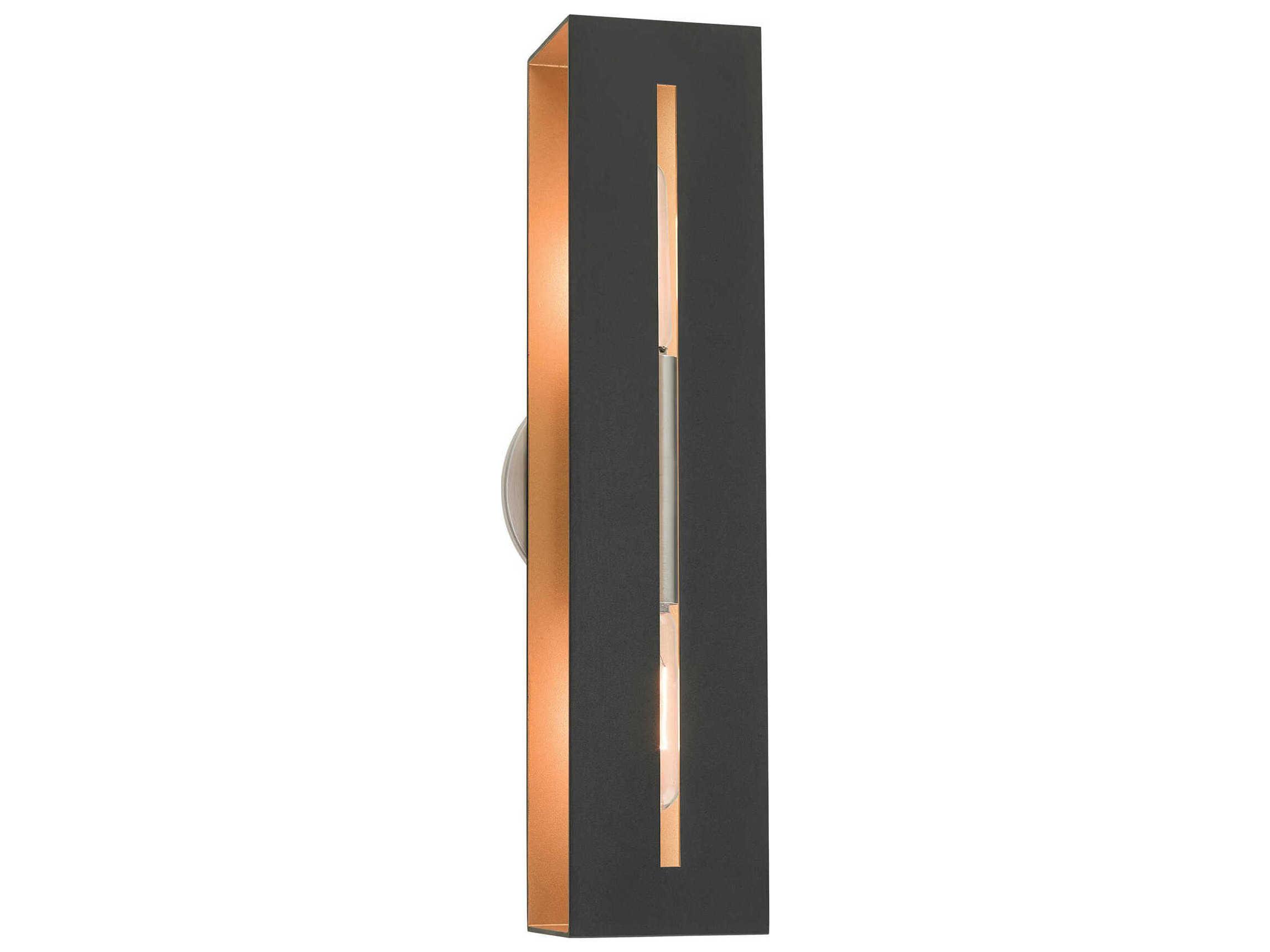 Livex Lighting Soma 2-Light Textured Black Brushed Nickel Vanity Light