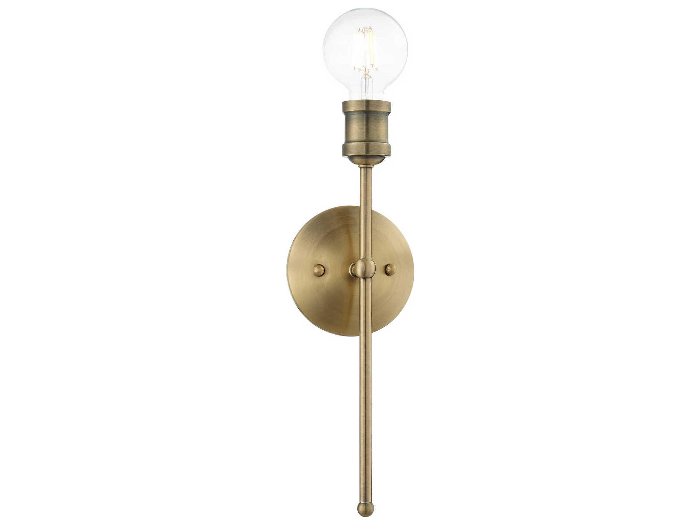 Livex Lighting Lansdale 1-Light Antique Brass Wall Sconce