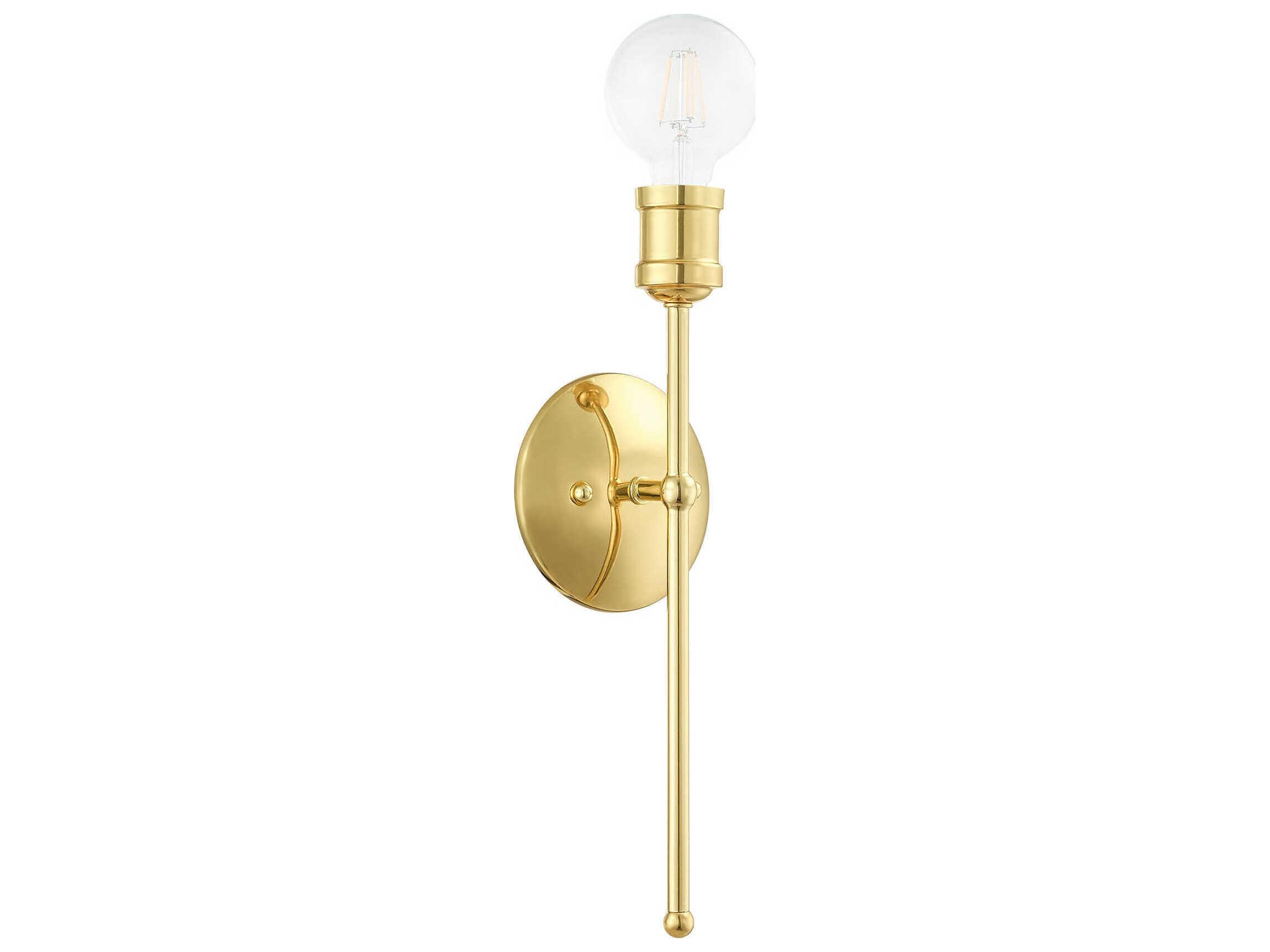 Livex Lighting Lansdale 1-Light Polished Brass Wall Sconce