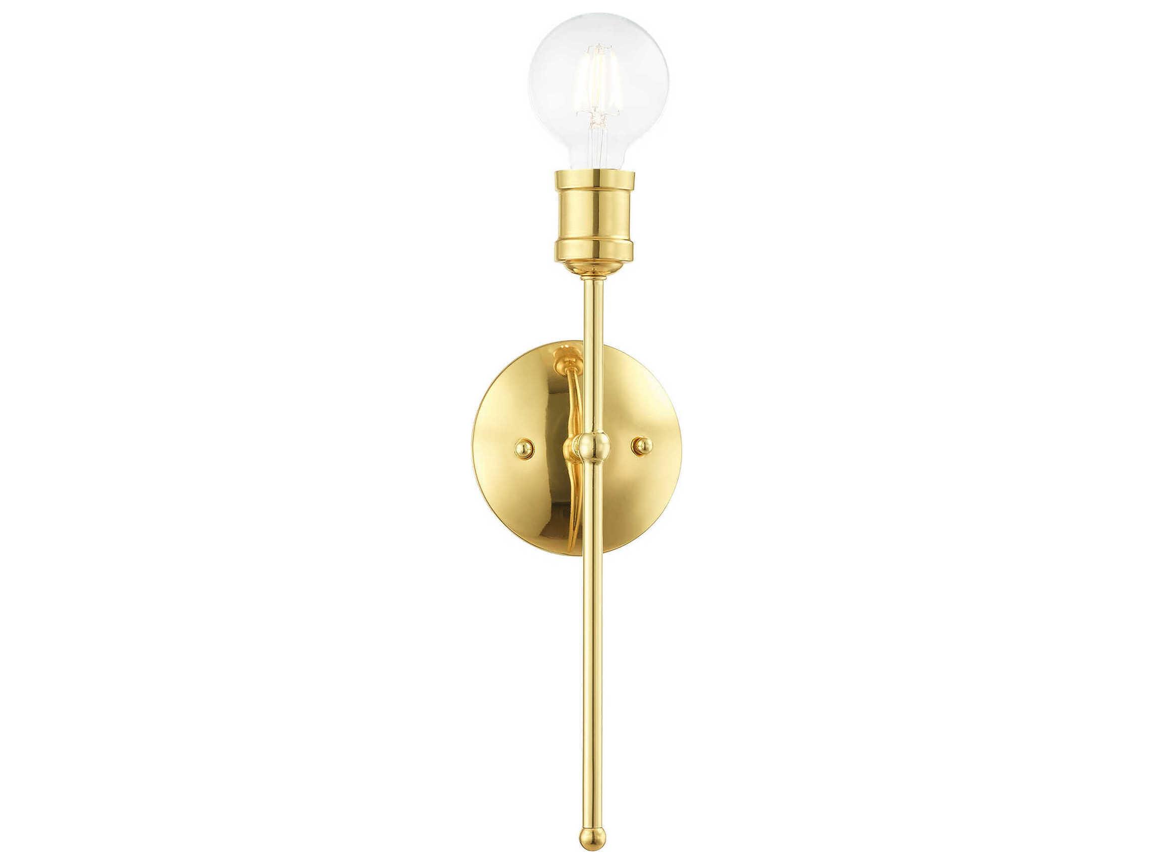 Livex Lighting Lansdale 1-Light Polished Brass Wall Sconce