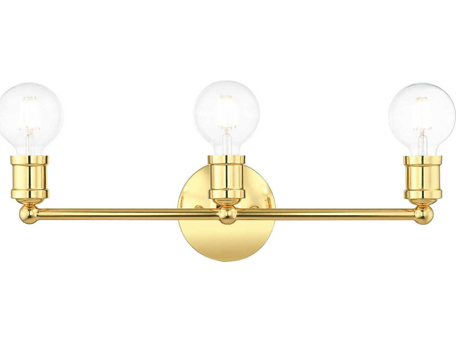 Livex Lighting Lansdale 3-Light Polished Brass Vanity Light
