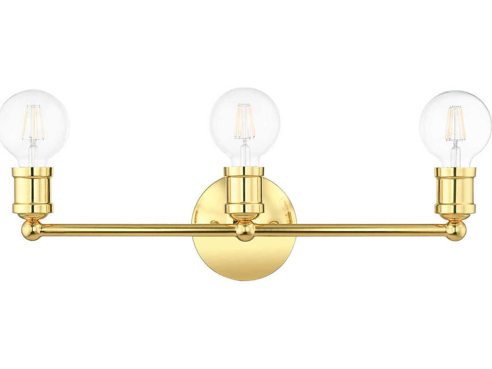 Livex Lighting Lansdale 3-Light Polished Brass Vanity Light