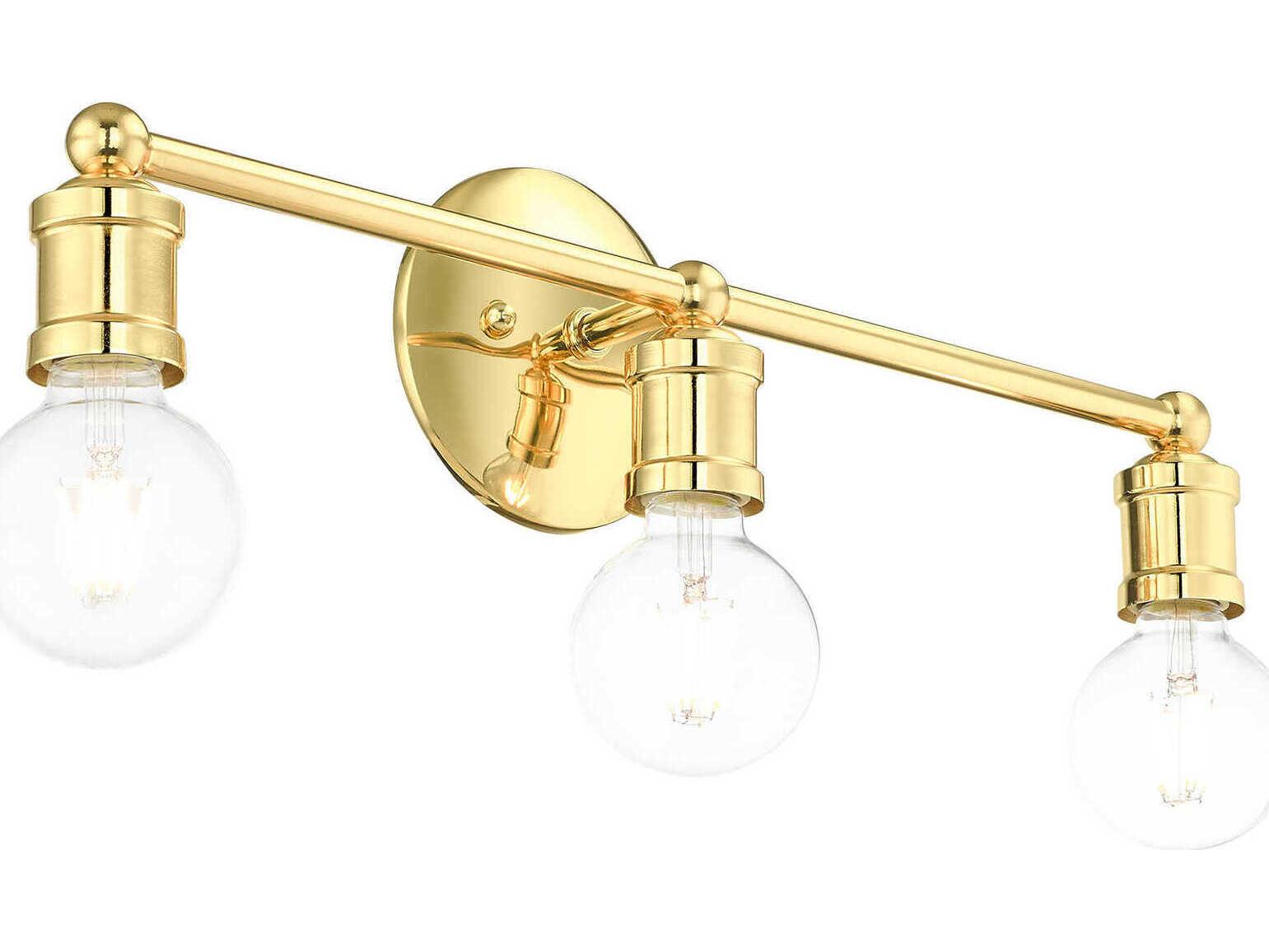 Livex Lighting Lansdale 3-Light Polished Brass Vanity Light