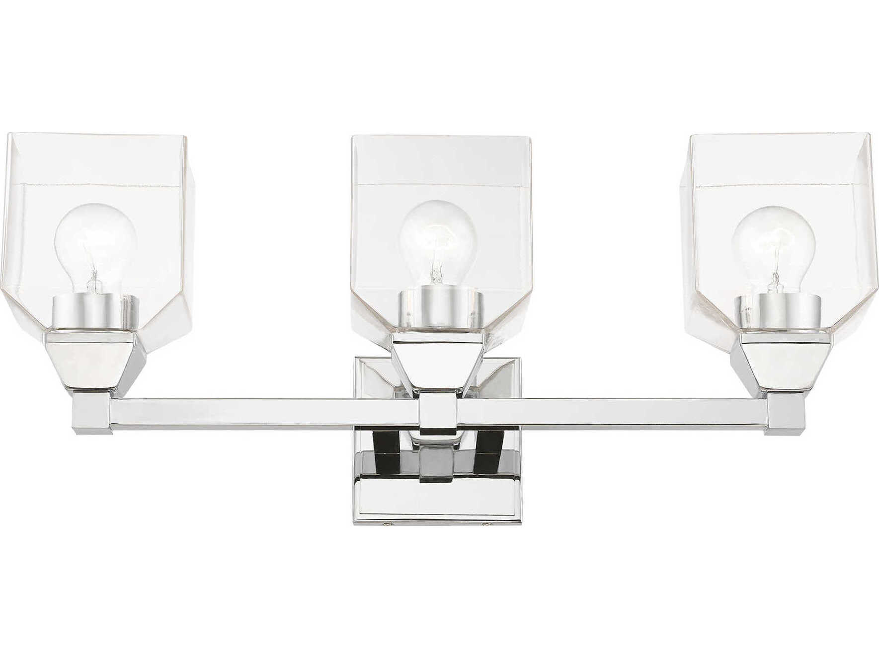 Livex Lighting Aragon 3-Light Polished Chrome Glass Vanity Light