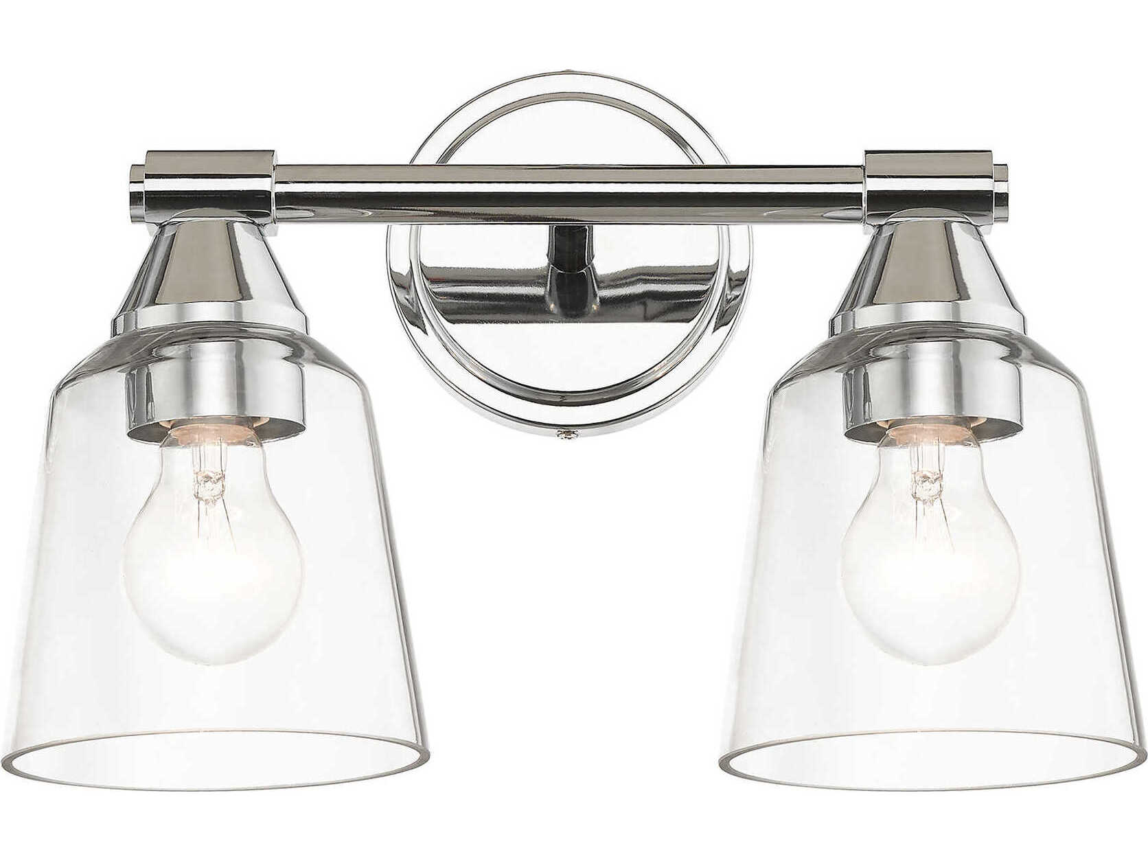 Livex Lighting Catania 2-Light Polished Chrome Glass Vanity Light