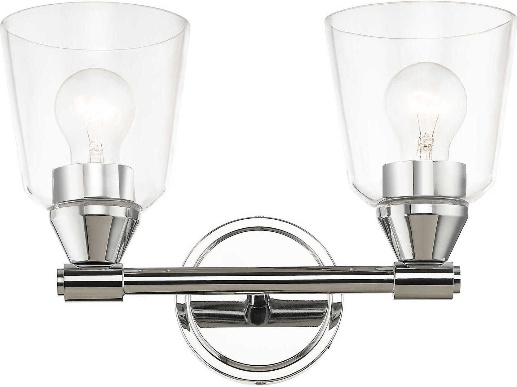 Livex Lighting Catania 2-Light Polished Chrome Glass Vanity Light