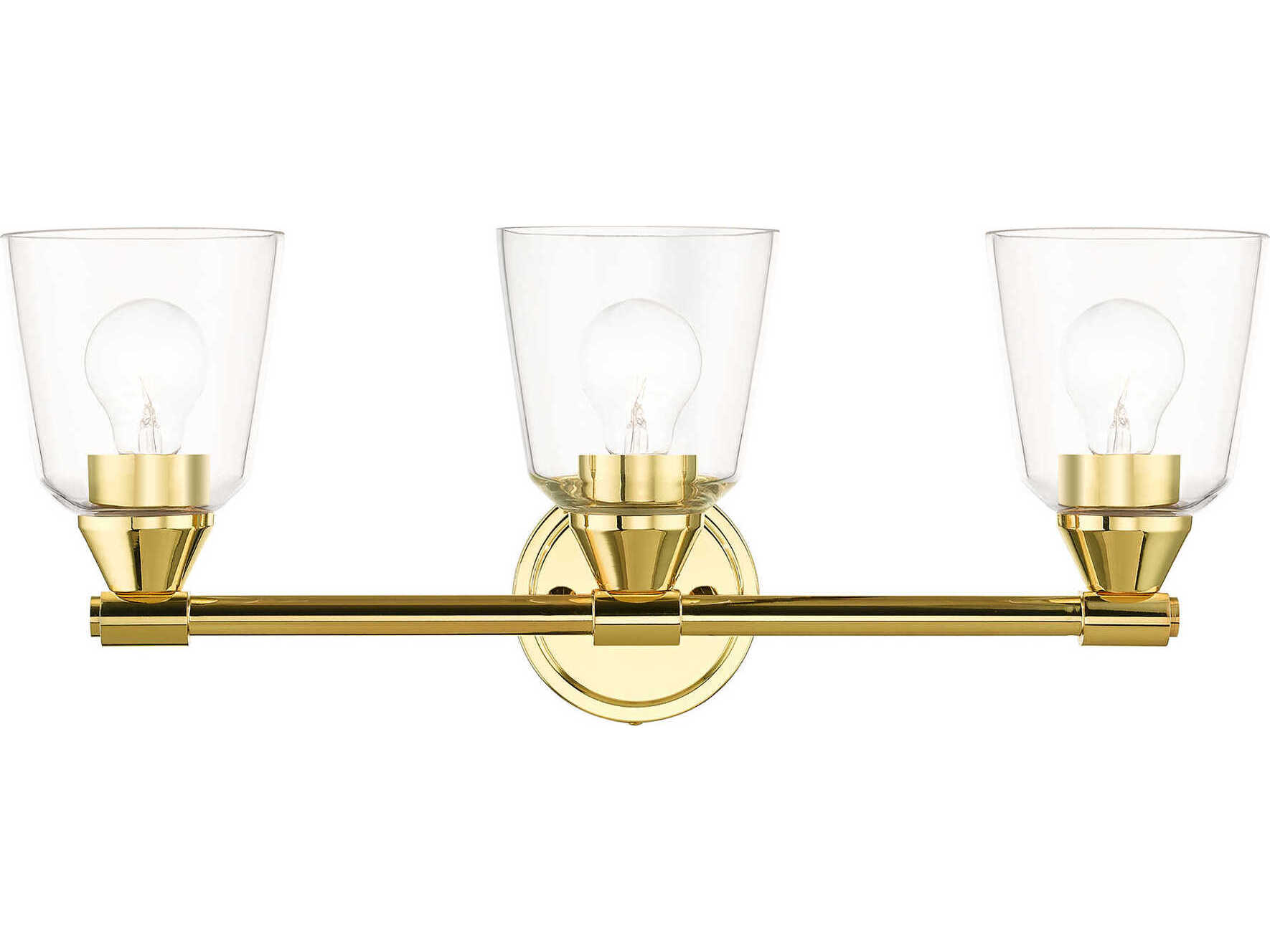 Livex Lighting Catania 3-Light Polished Brass Glass Vanity Light