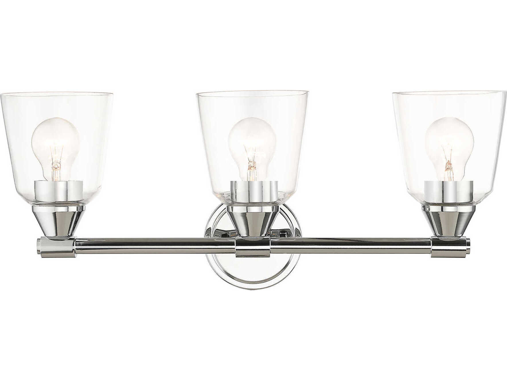 Livex Lighting Catania 3-Light Polished Chrome Glass Vanity Light