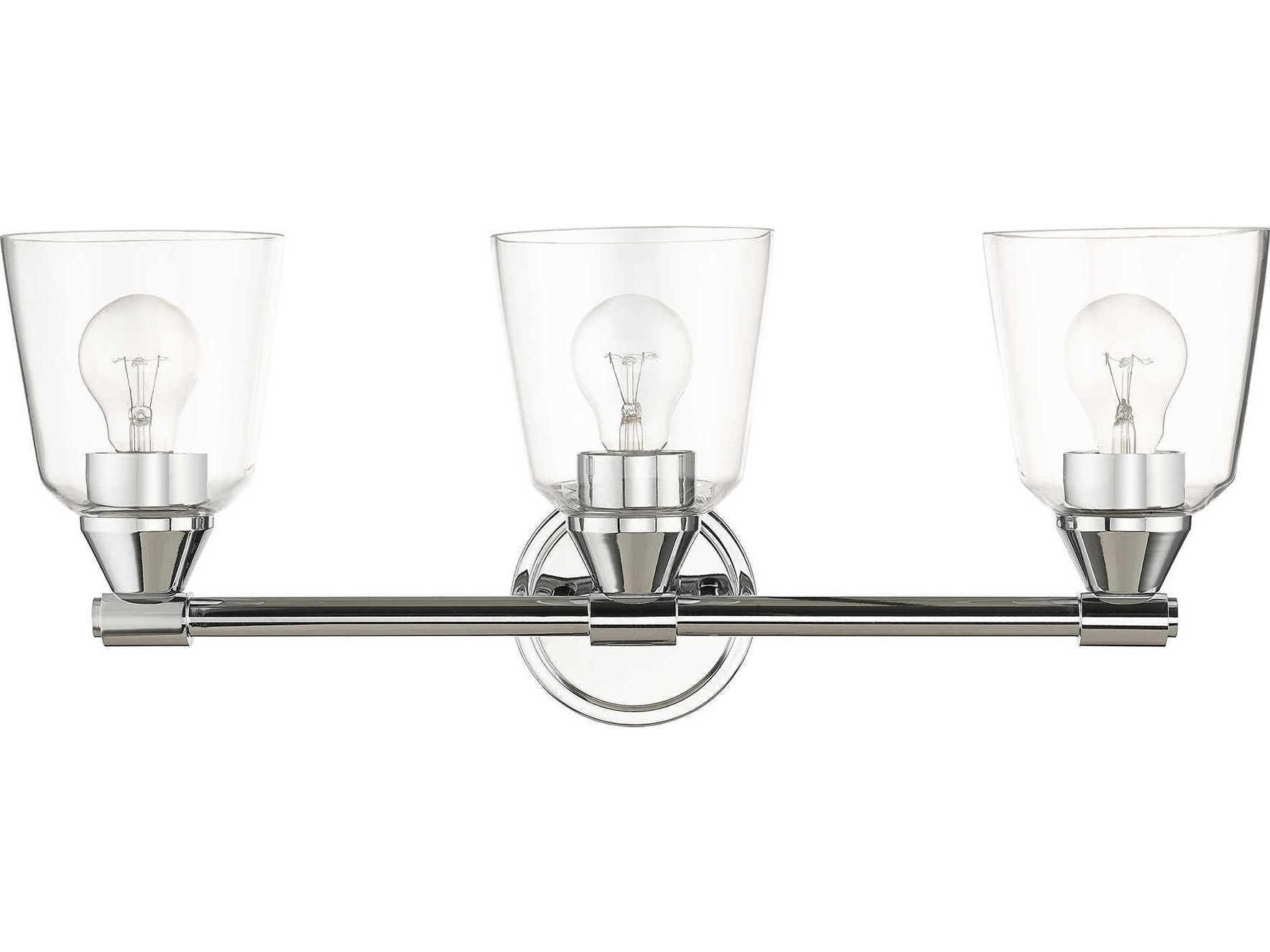 Livex Lighting Catania 3-Light Polished Chrome Glass Vanity Light