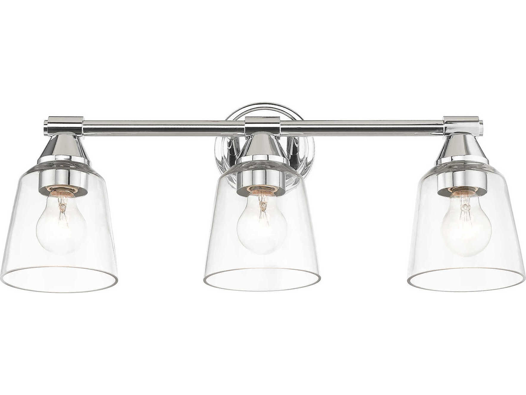 Livex Lighting Catania 3-Light Polished Chrome Glass Vanity Light
