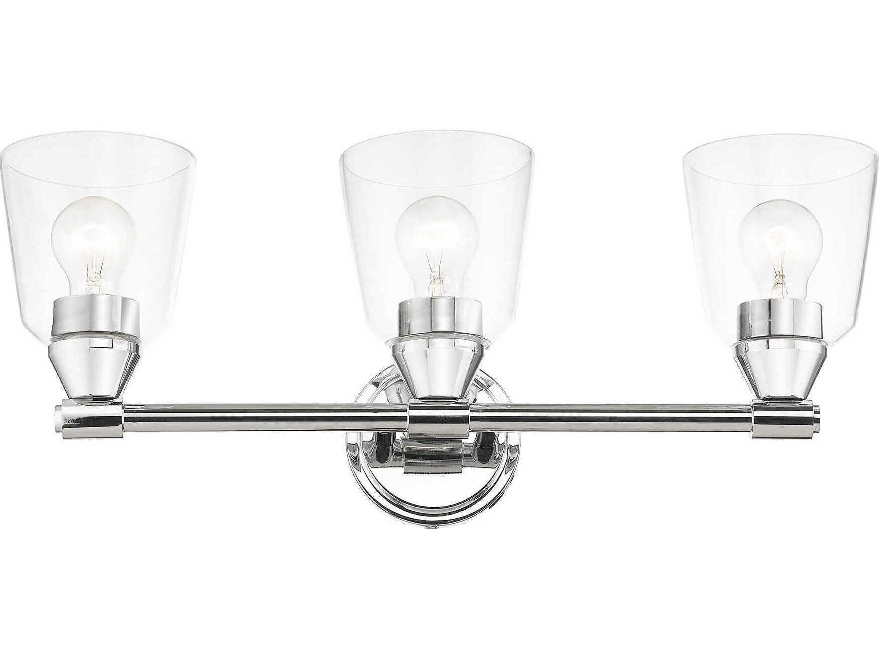 Livex Lighting Catania 3-Light Polished Chrome Glass Vanity Light
