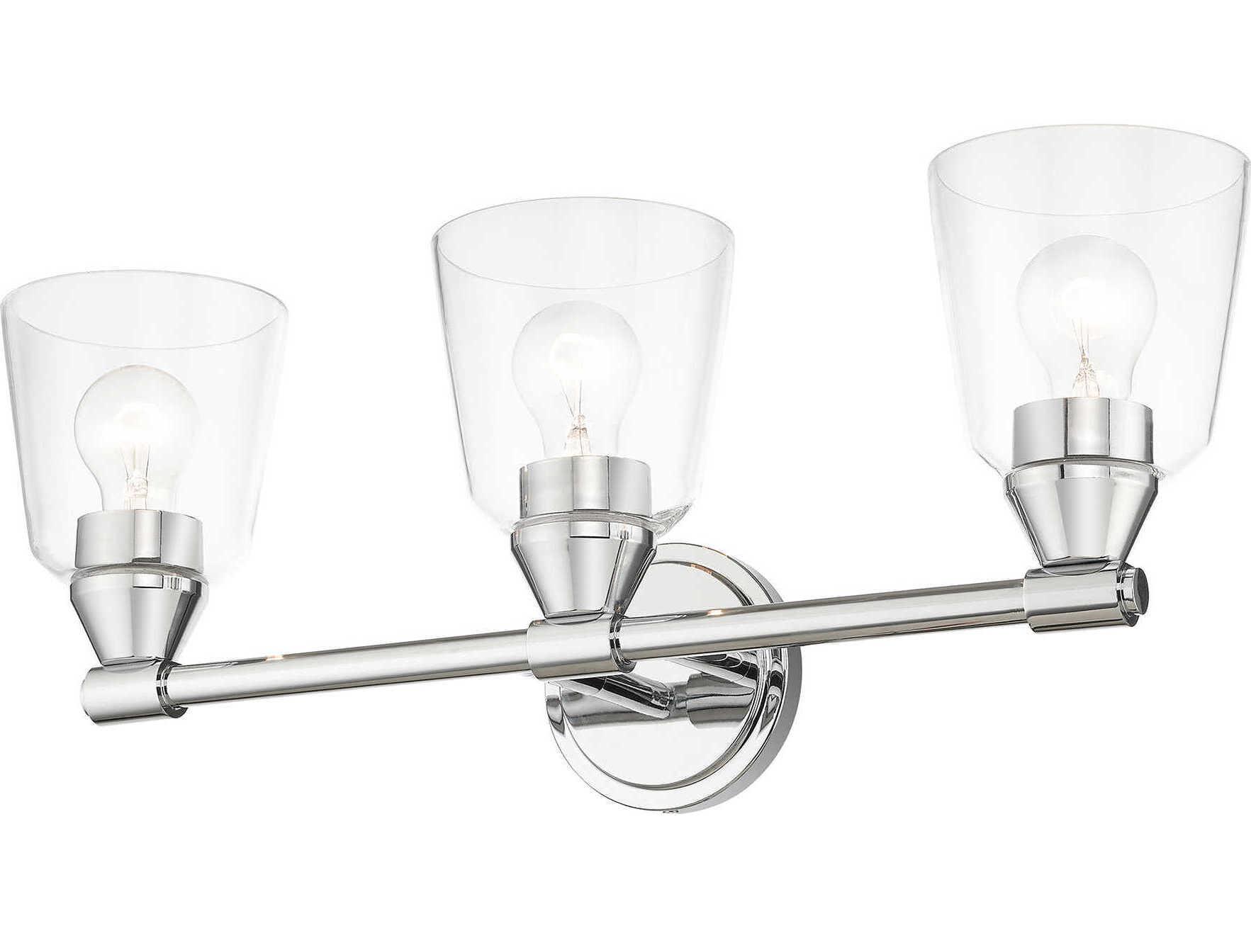Livex Lighting Catania 3-Light Polished Chrome Glass Vanity Light
