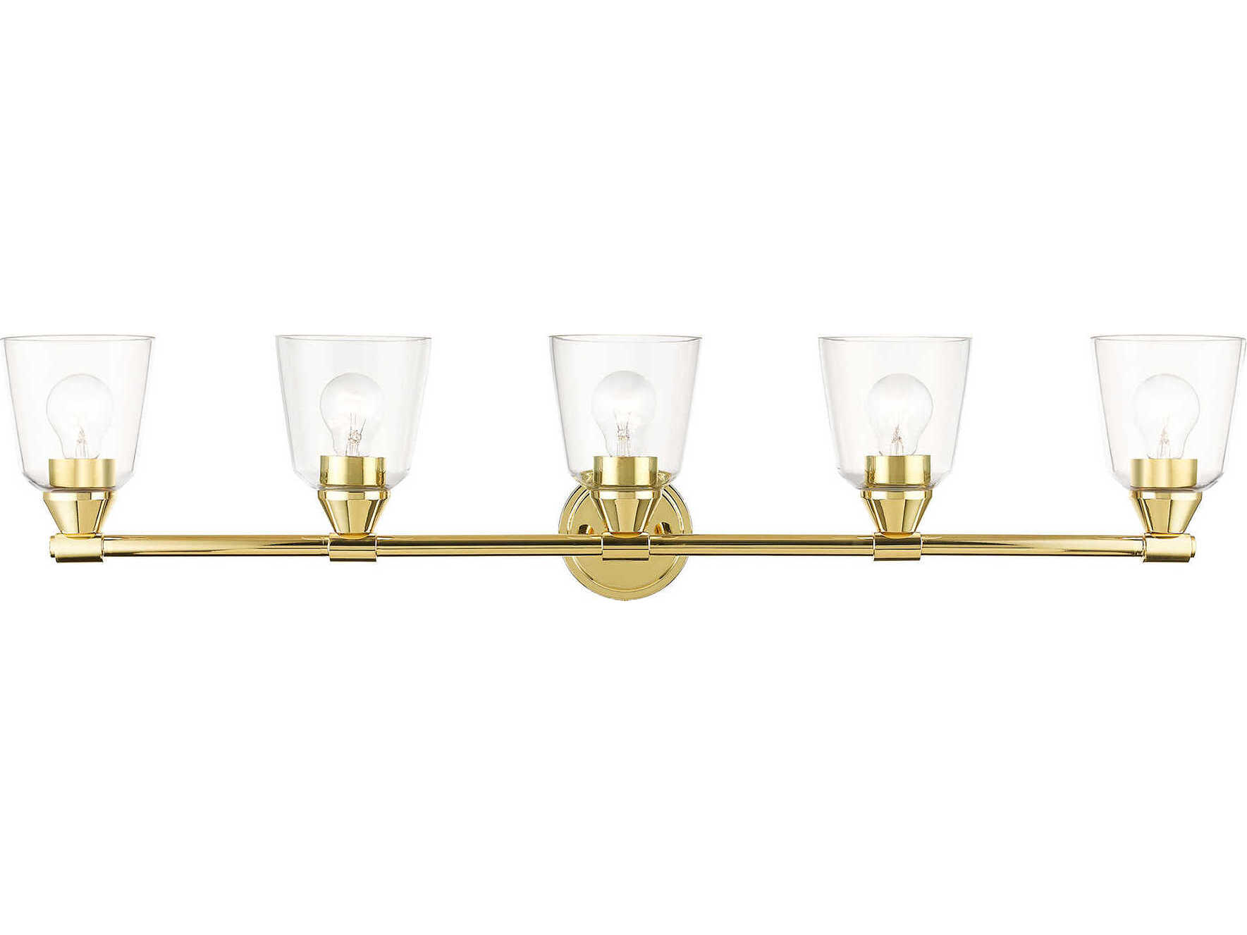 Livex Lighting Catania 5-Light Polished Brass Glass Vanity Light