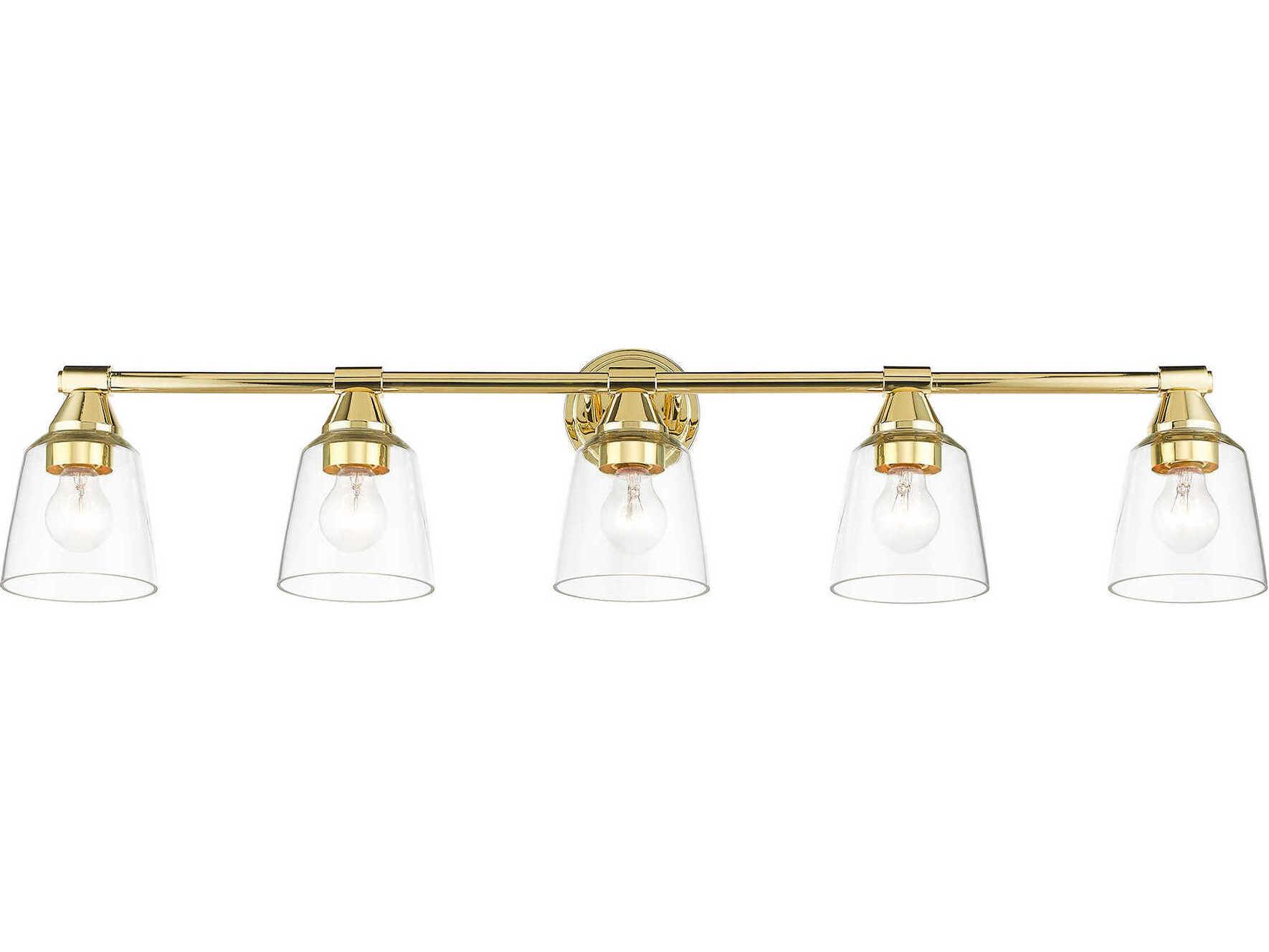 Livex Lighting Catania 5-Light Polished Brass Glass Vanity Light