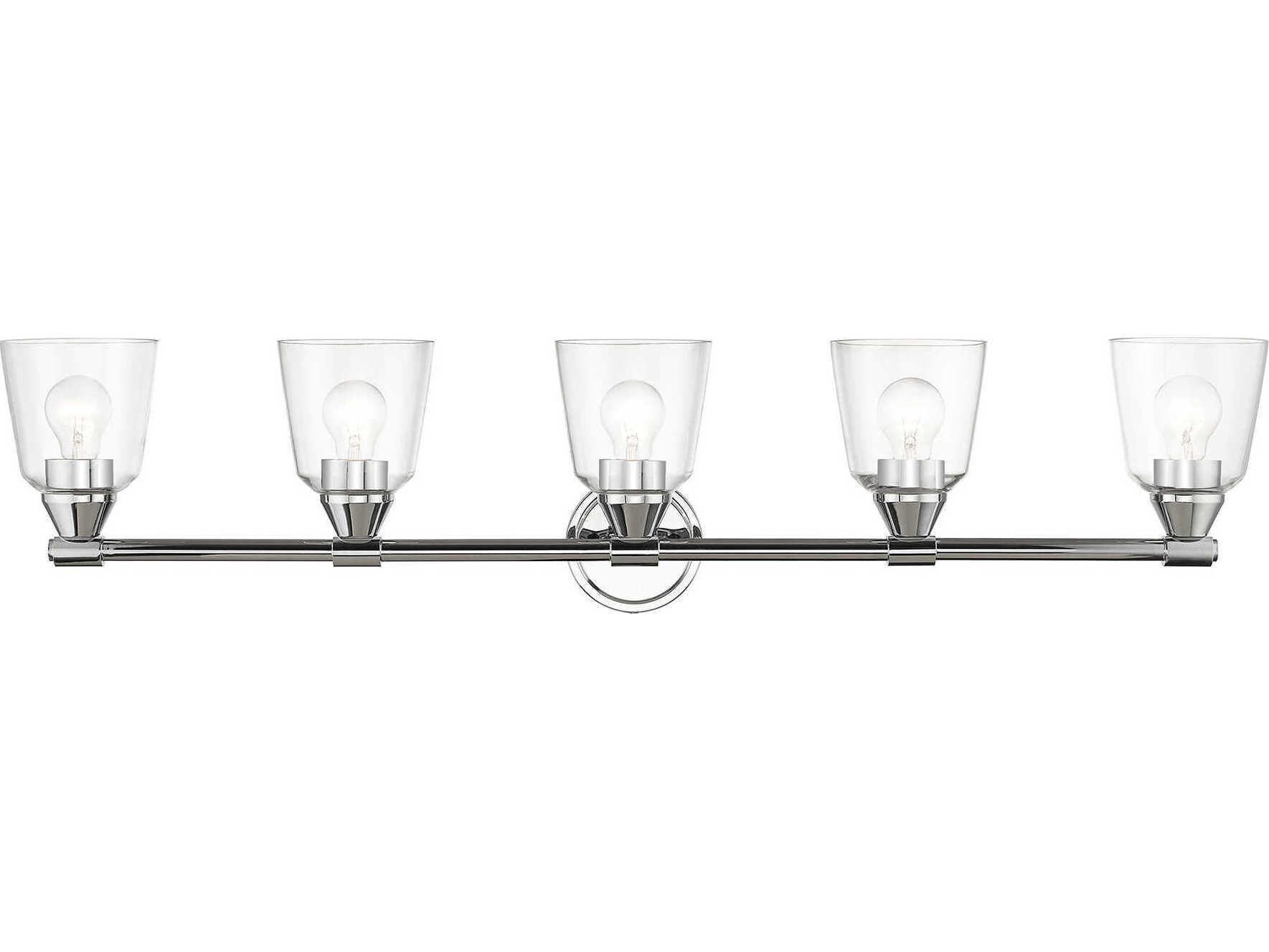 Livex Lighting Catania 5-Light Polished Chrome Glass Vanity Light