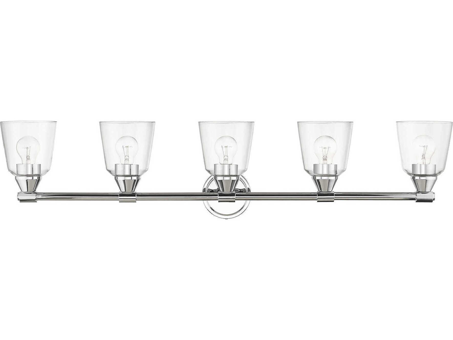 Livex Lighting Catania 5-Light Polished Chrome Glass Vanity Light